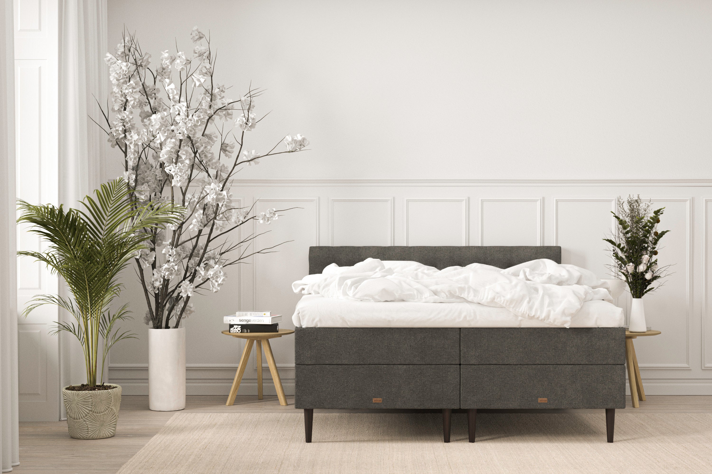 SÖVNN Klara Boxseng Med Opbevaring - 140x200 - Grå