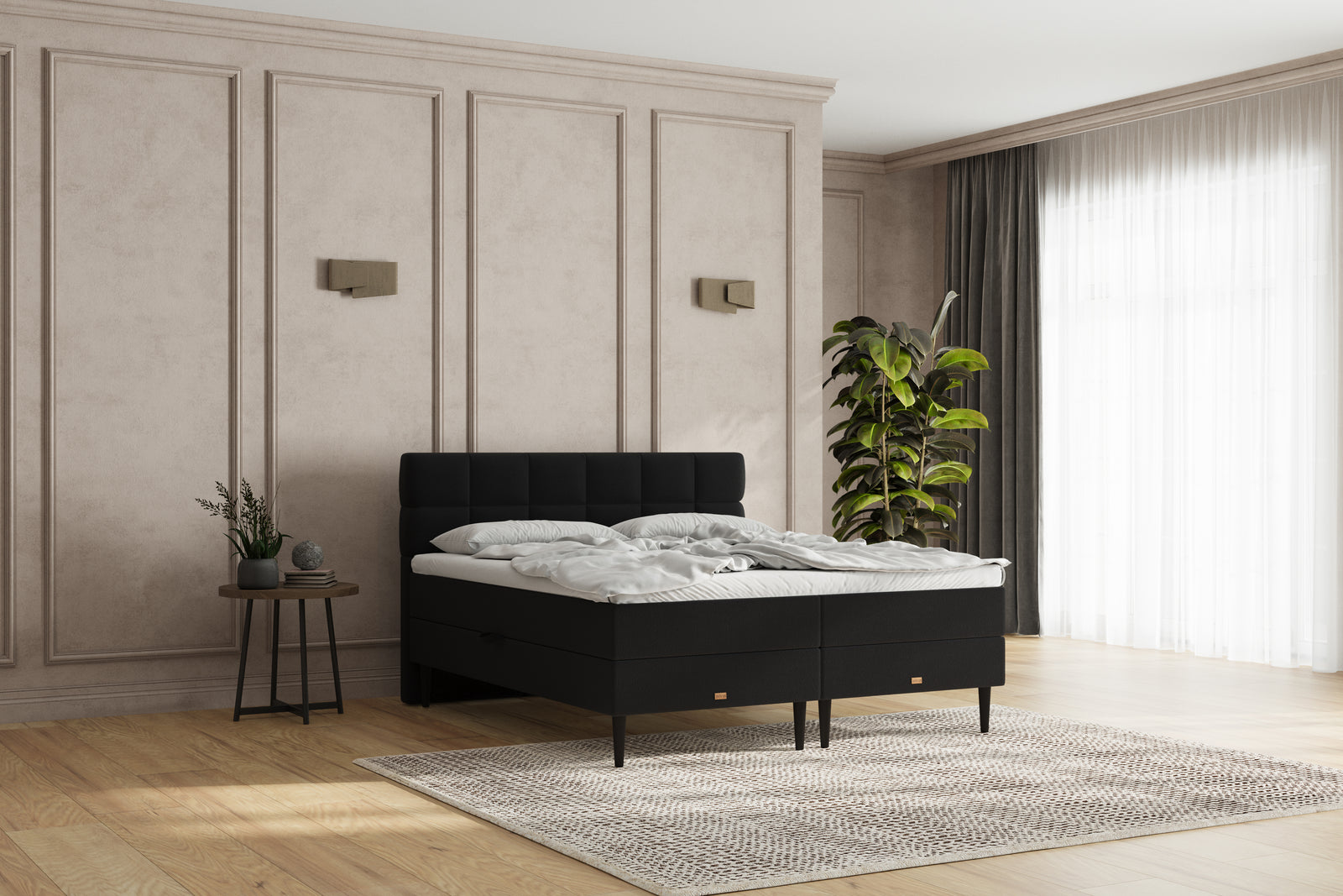 SÖVNN Zara Boxseng Med Opbevaring - 180x200 - Sort