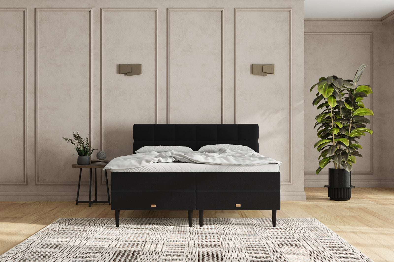SÖVNN Zara Boxseng Med Opbevaring - 180x200 - Sort
