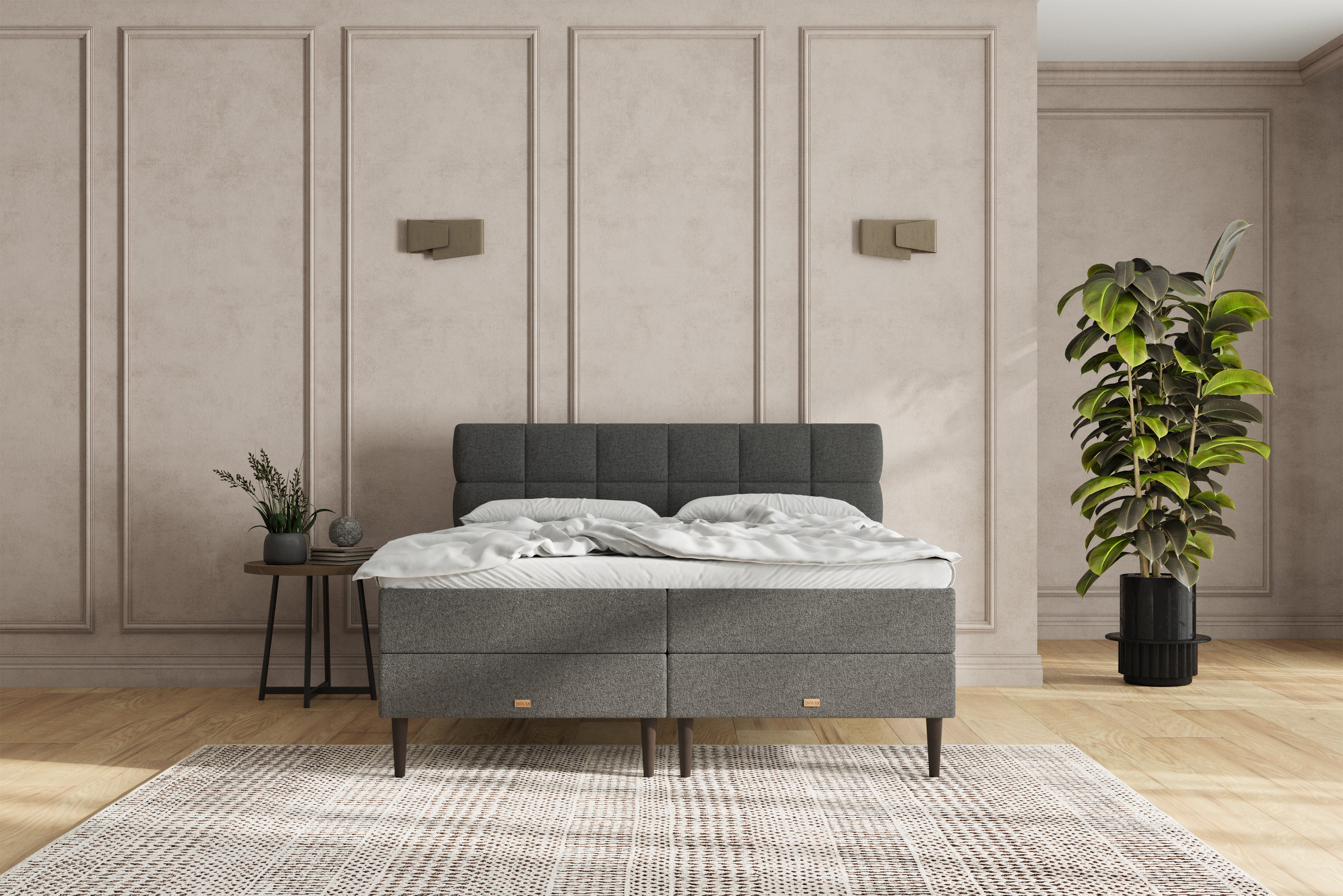 SÖVNN Zara Boxseng Med Opbevaring - 180x200 - Grå