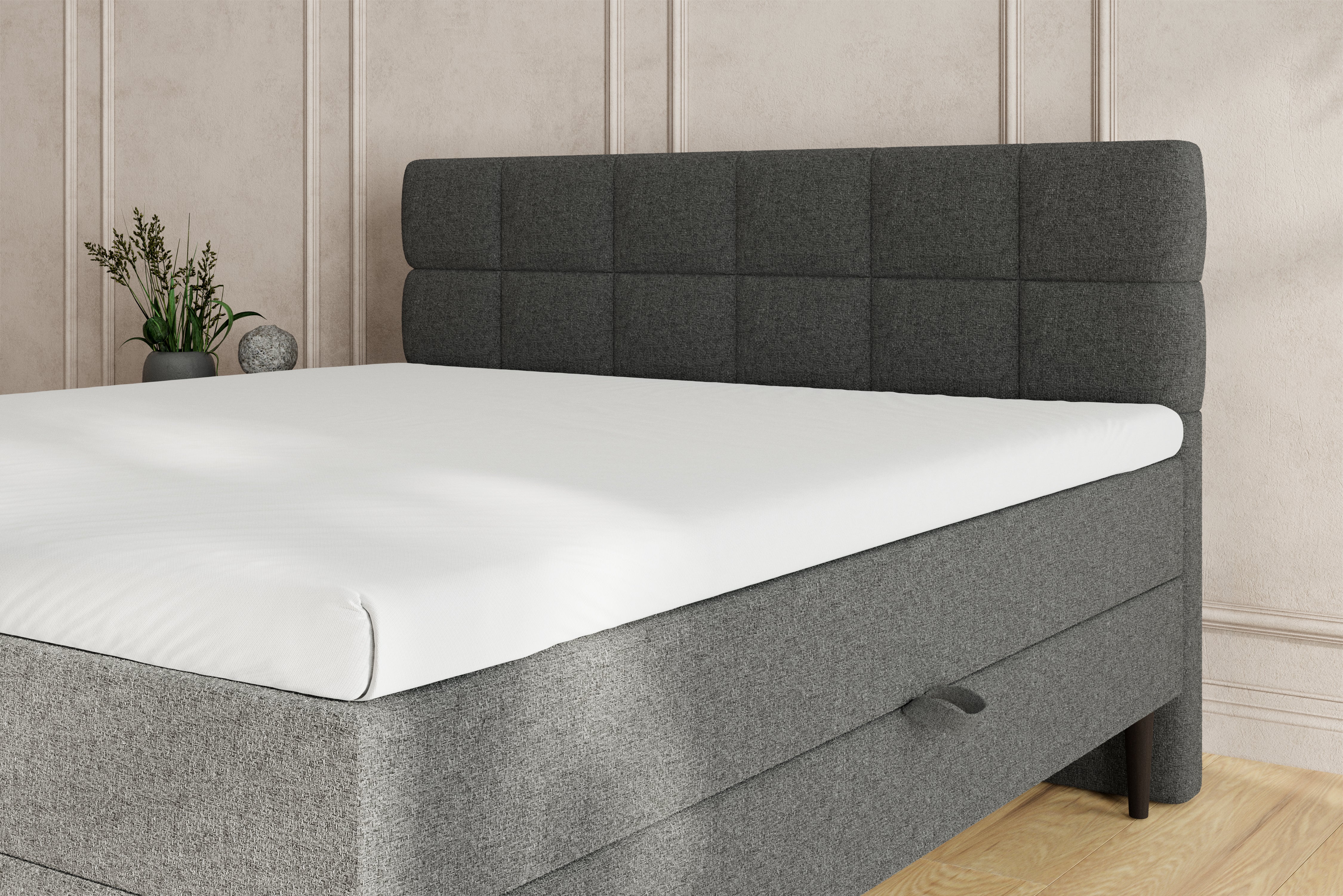 SÖVNN Zara Boxseng Med Opbevaring - 180x200 - Grå