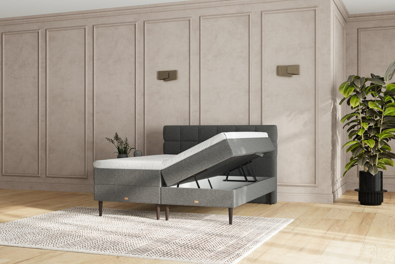 SÖVNN Zara Boxseng Med Opbevaring - 180x200 - Grå