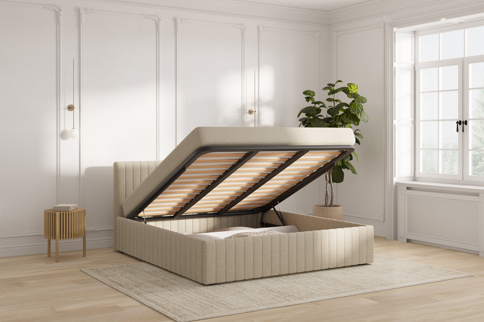 Keva Sengeramme- Beige - 180x200