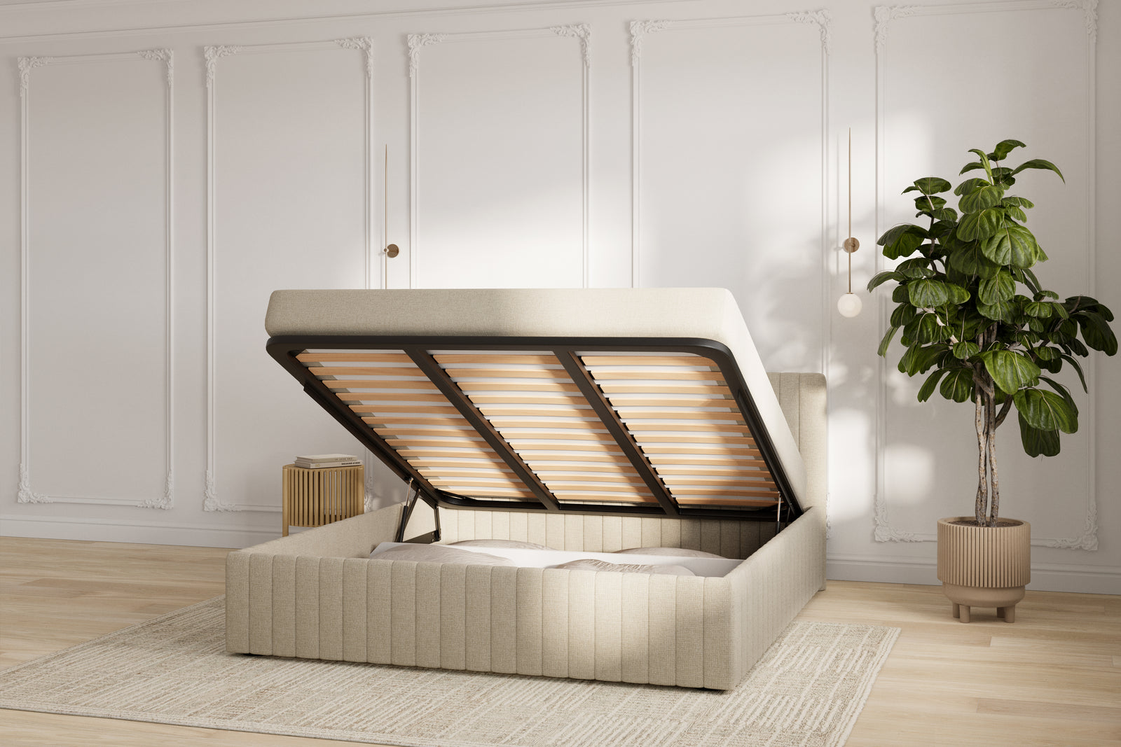 Keva Sengeramme- Beige - 180x200