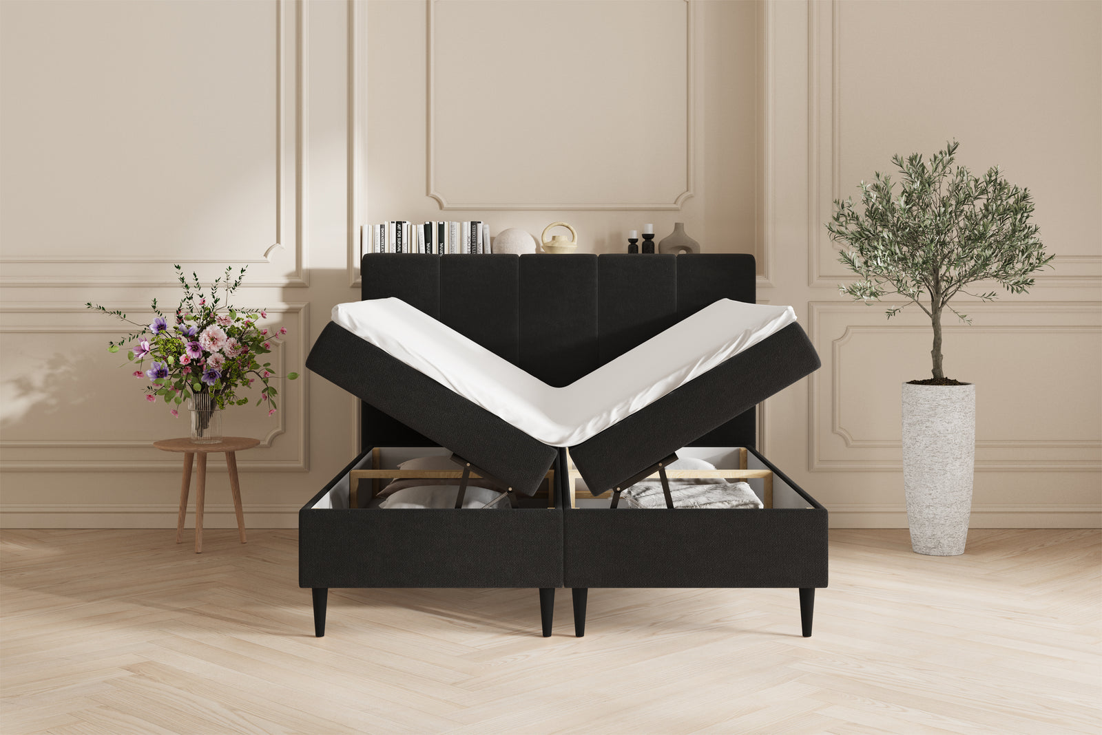 Leda opbevaringsseng - 160x200 - Sort