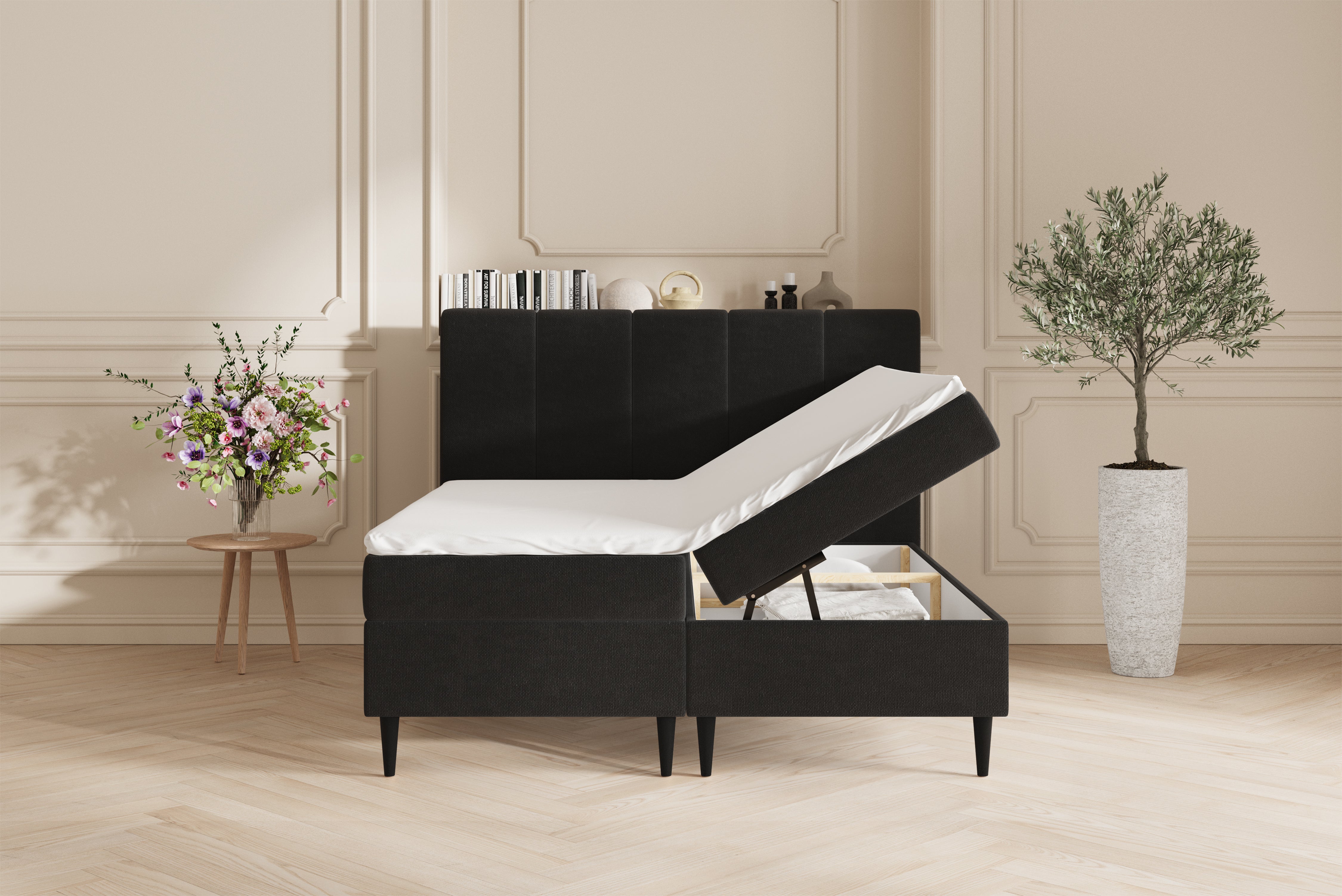 Leda opbevaringsseng - 160x200 - Sort