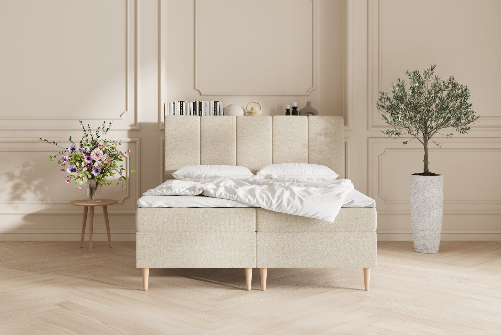 Leda opbevaringsseng - 180x200 - Lys beige