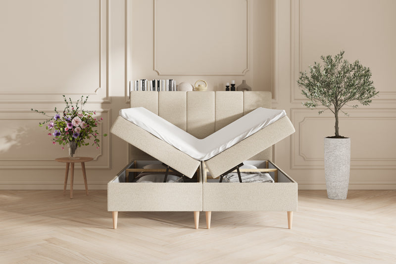 Leda opbevaringsseng - 160x200 - Lys Beige