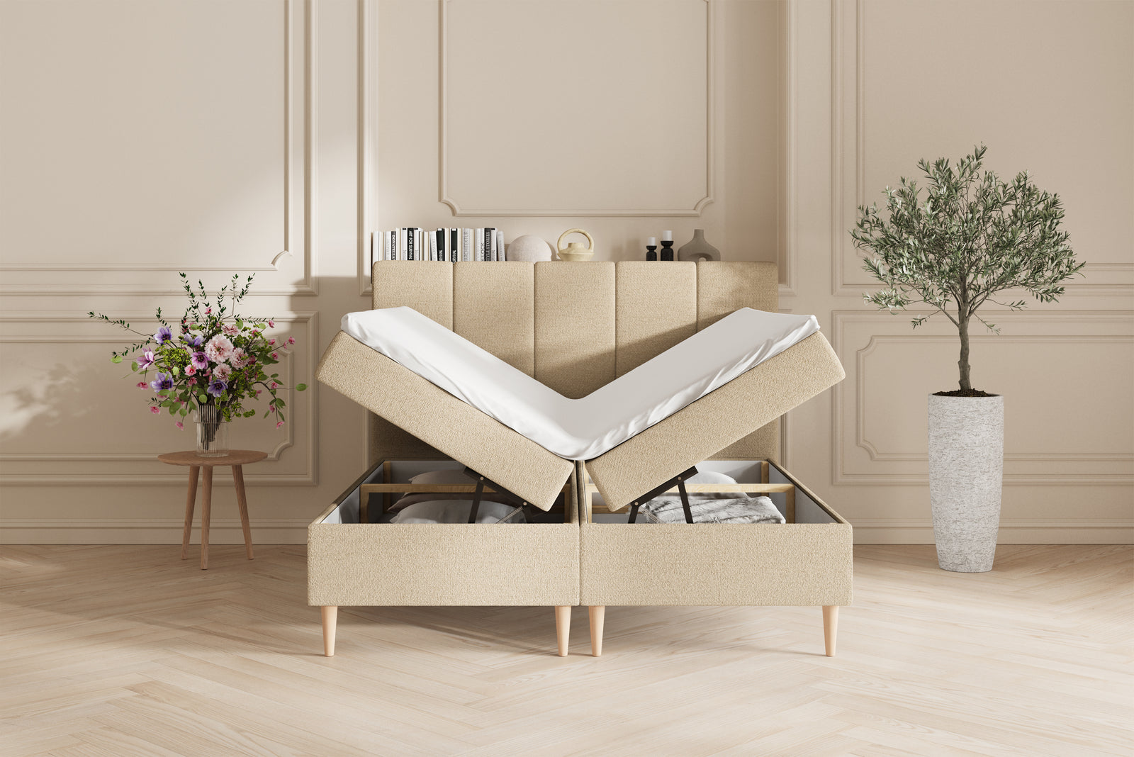 Leda opbevaringsseng - 180x200 - Sand