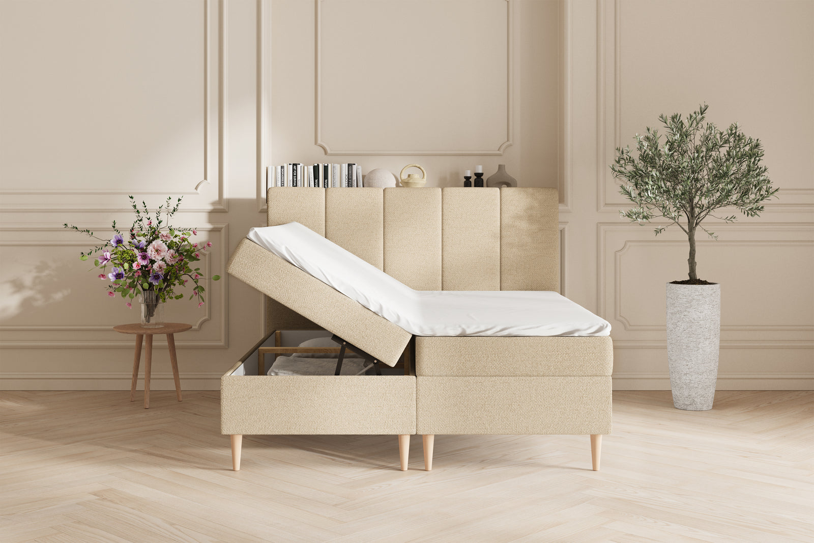 Leda opbevaringsseng - 180x200 - Sand