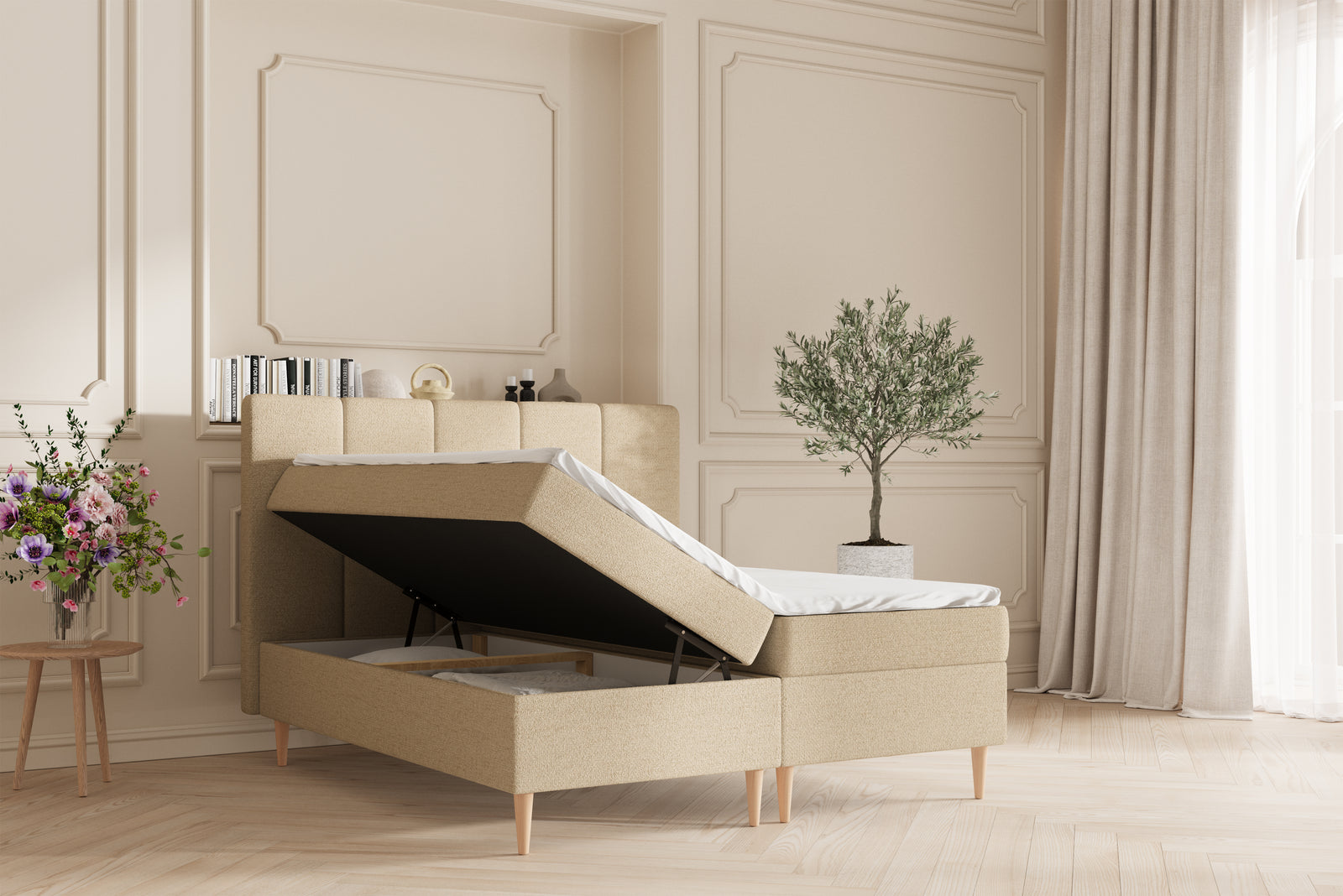 Leda opbevaringsseng - 180x200 - Sand