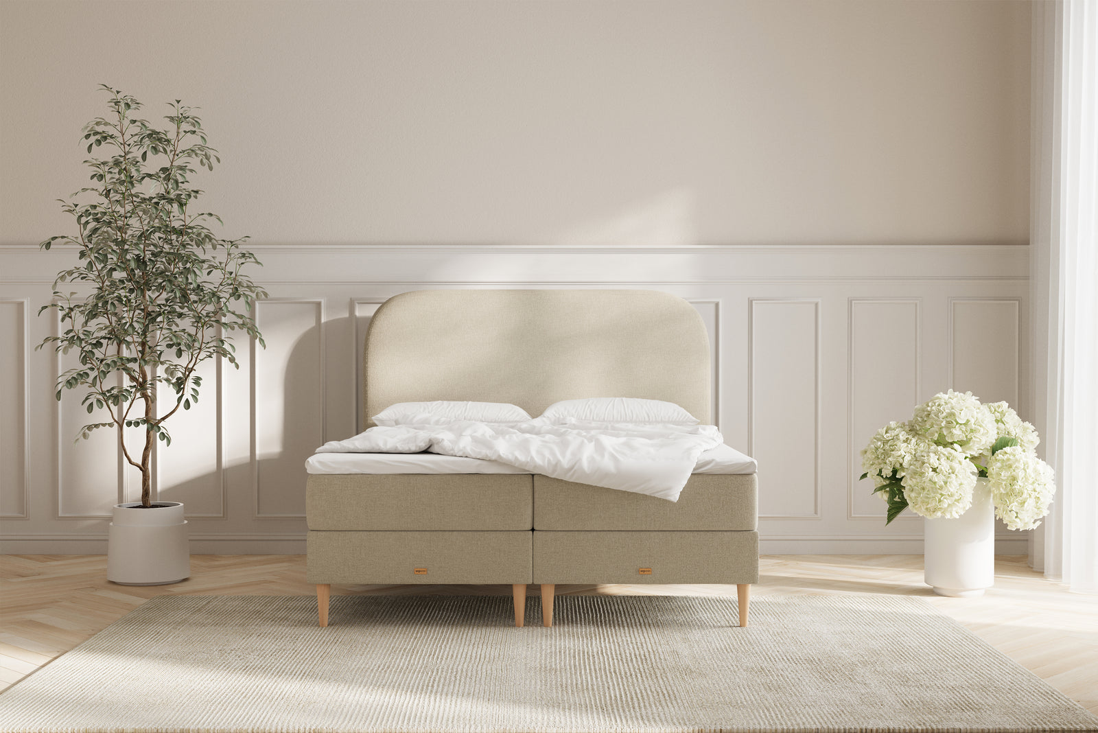 Zara Boxseng Med Opbevaring - 180x200 - Beige