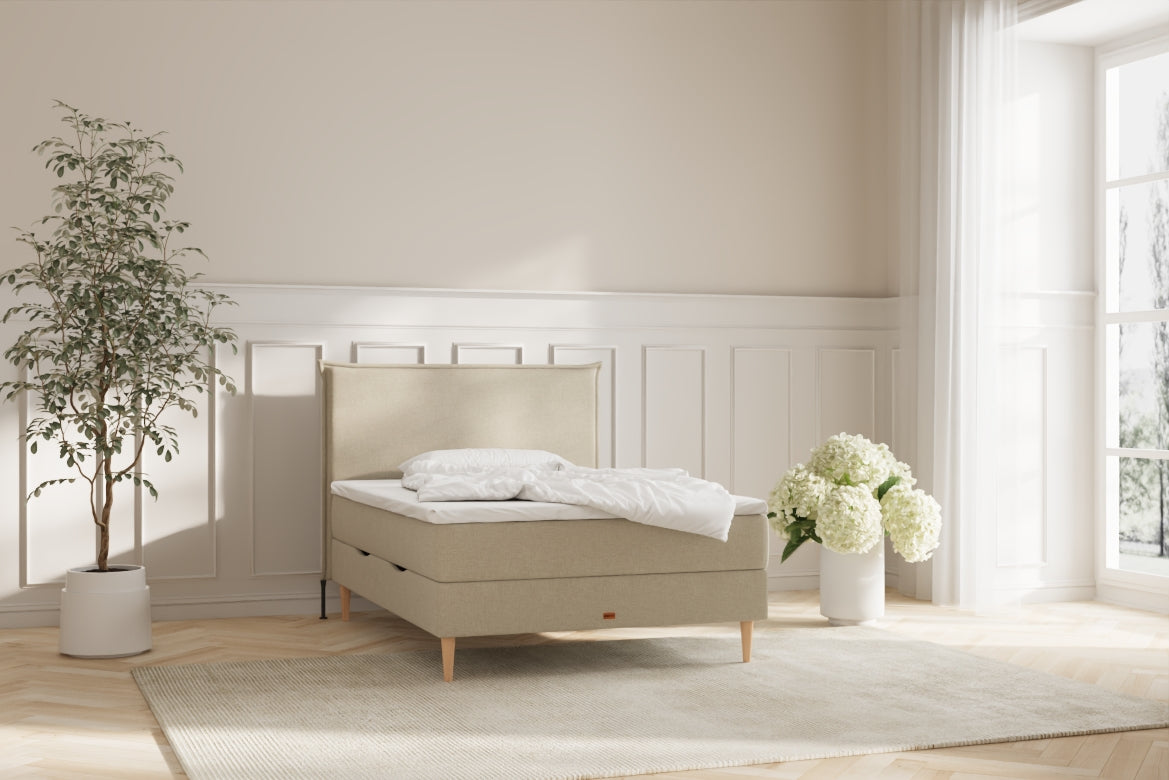 Karla Boxseng Med Opbevaring - 140x200 - Bouclé Creme