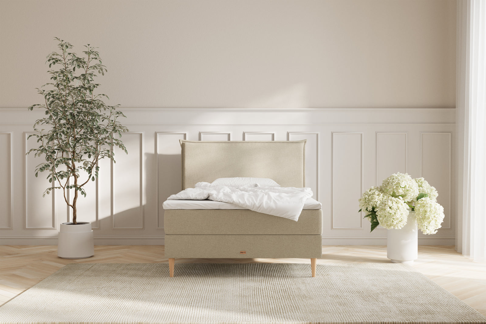 Karla Boxseng Med Opbevaring - 140x200 - Beige