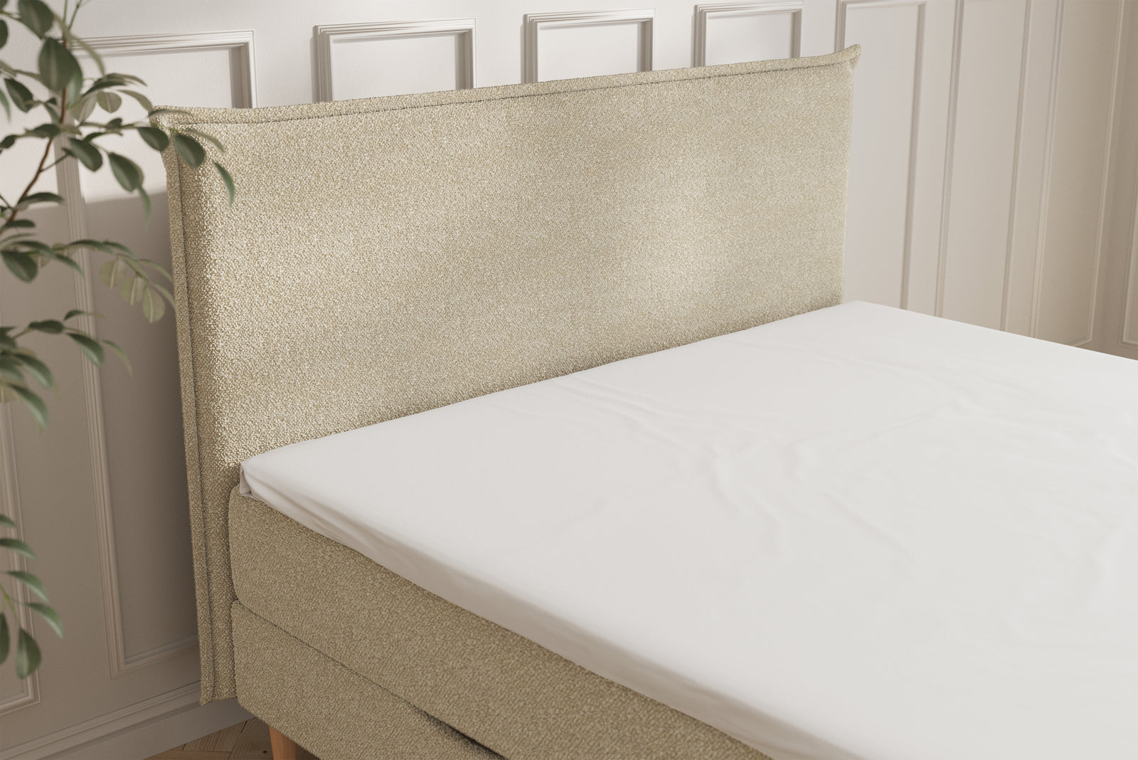 Karla Boxseng Med Opbevaring - 160x200 - Bouclé Creme