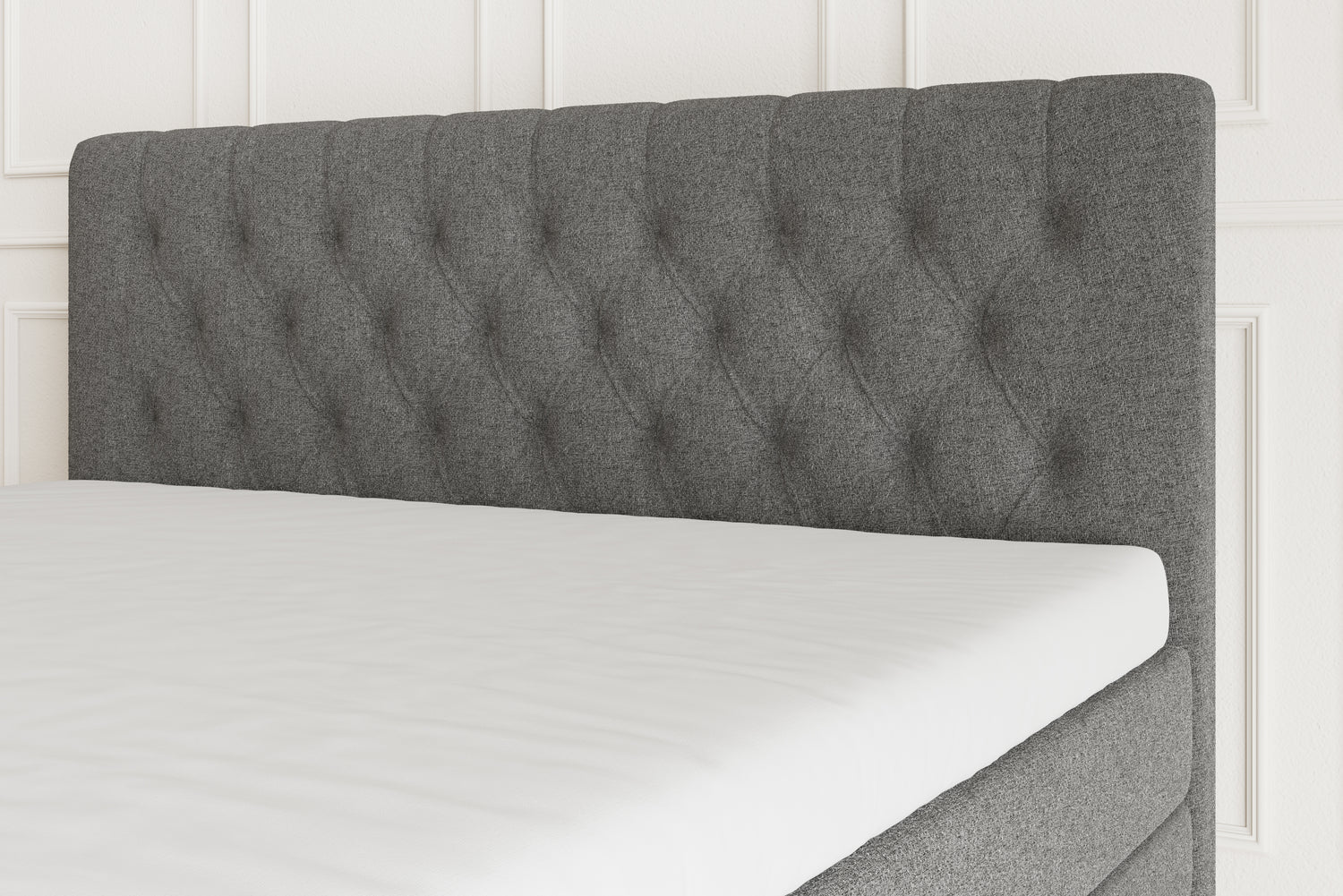 SÖVNN Chesterfield Sengegavl - Grå - 90x115