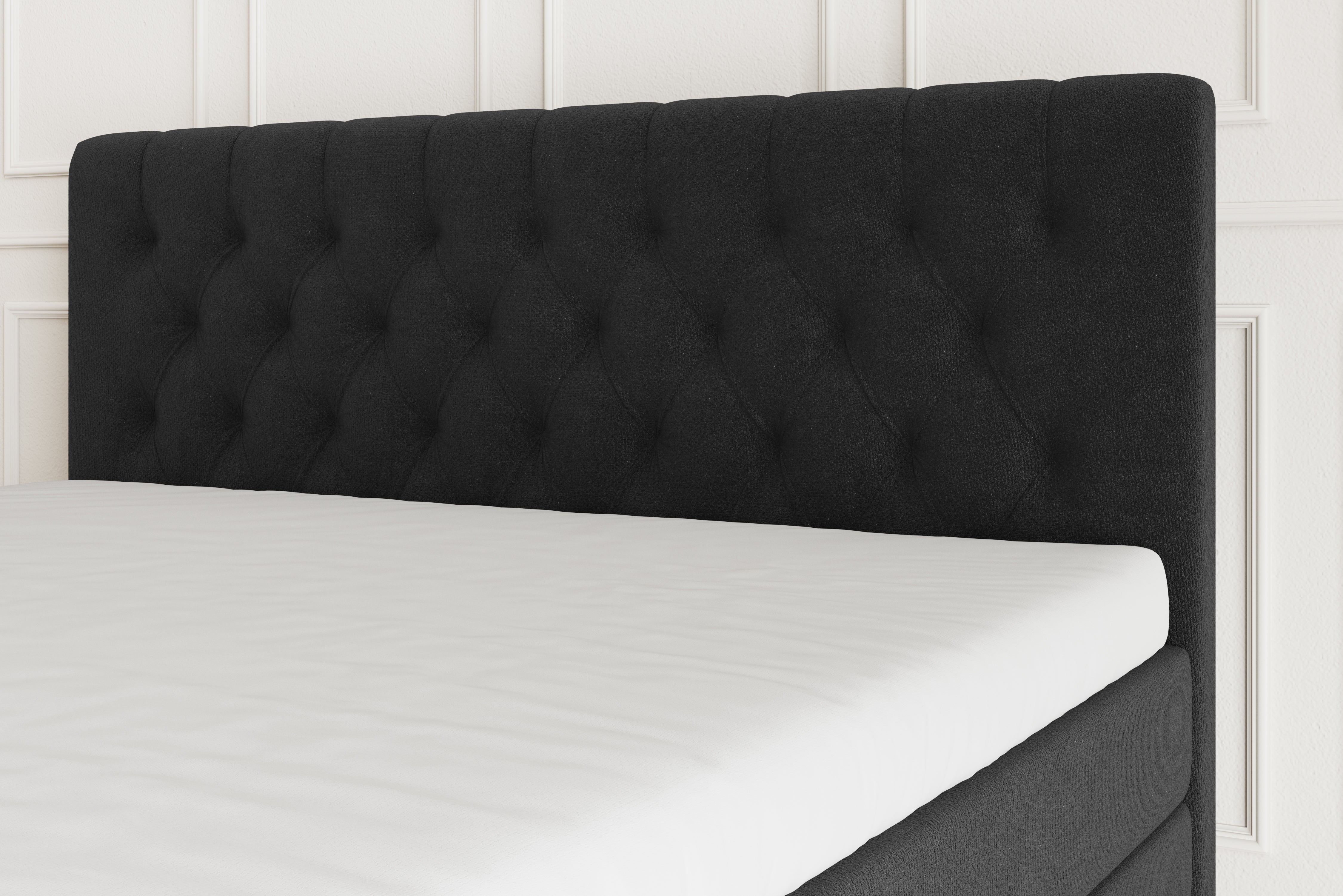 SÖVNN Chesterfield Sengegavl - Sort - 120x115