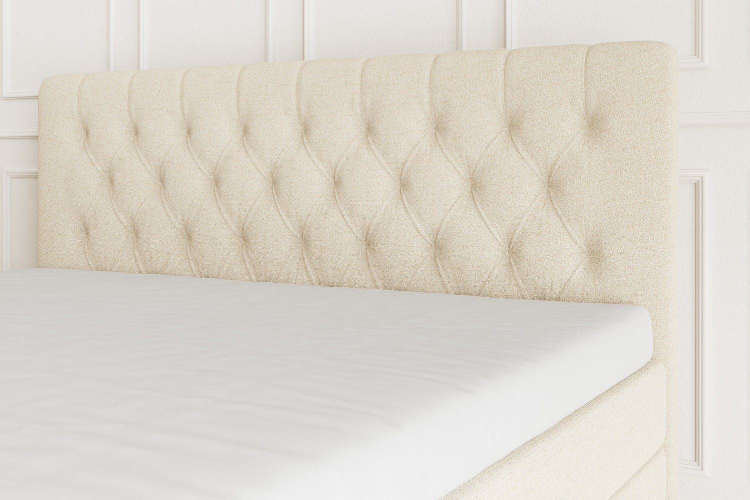 SÖVNN Chesterfield Sengegavl - Lys beige - 140x115