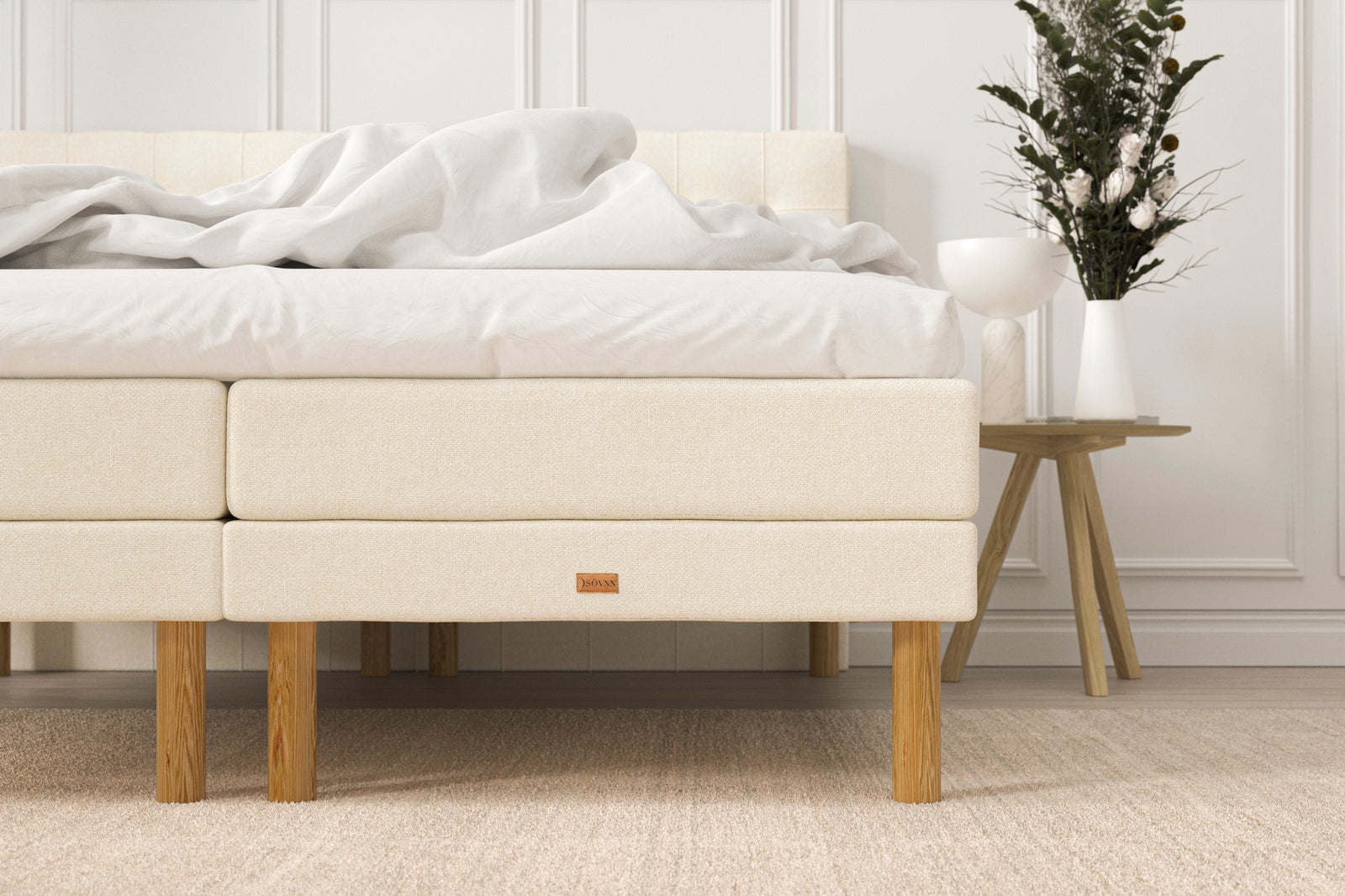 SÖVNN Deluxe Elevationsseng - 140x200 - Lys beige