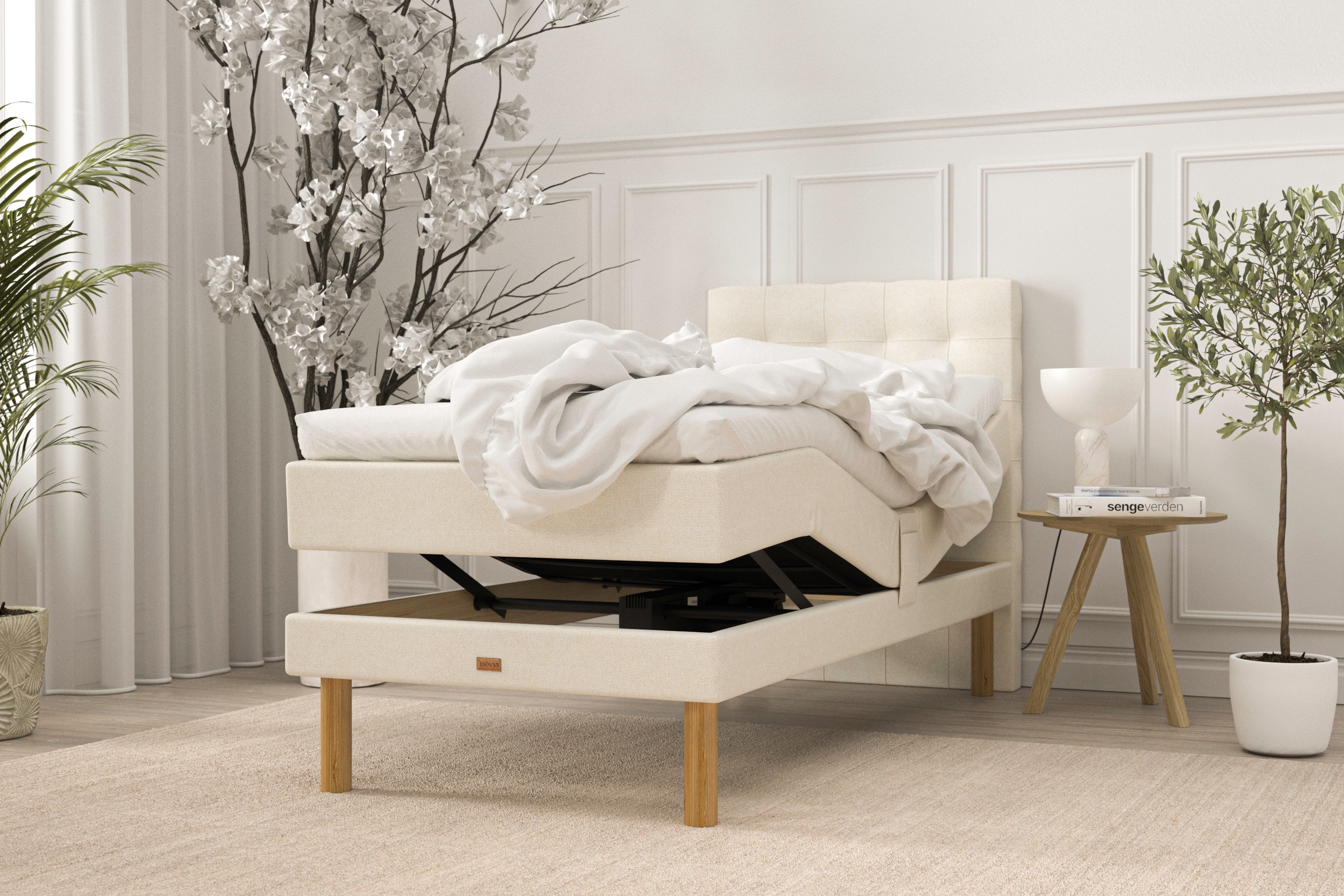 SÖVNN Deluxe Elevationsseng - 80x200 - Lys beige