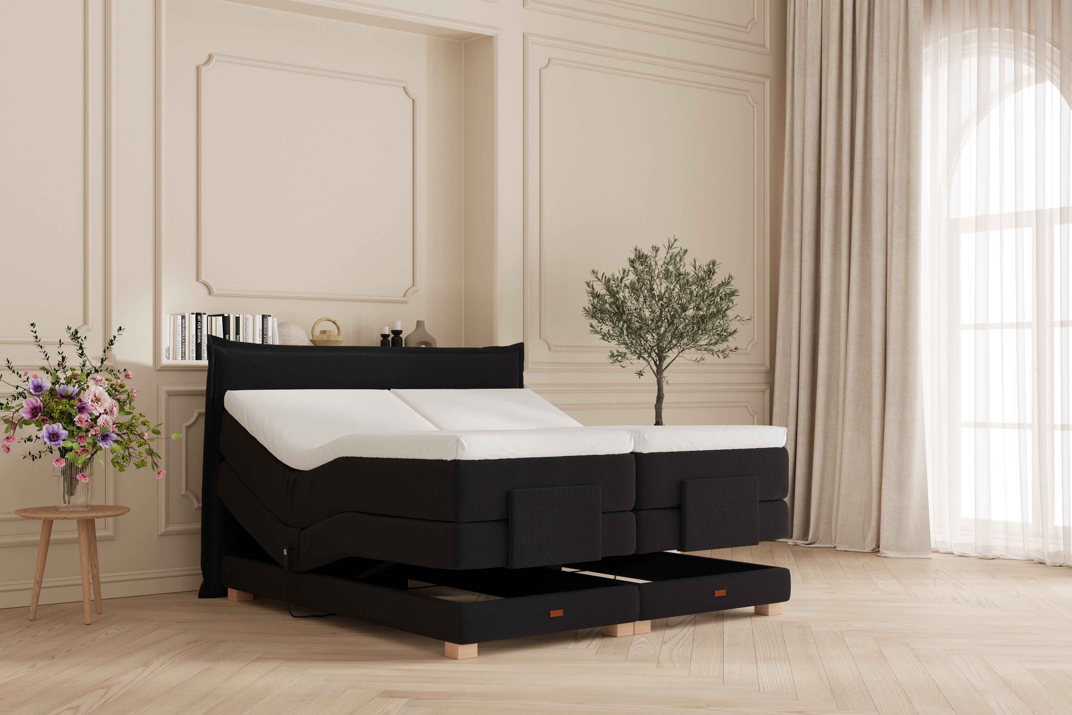 SÖVNN Silva Elevationsseng - 180x200 - Sort