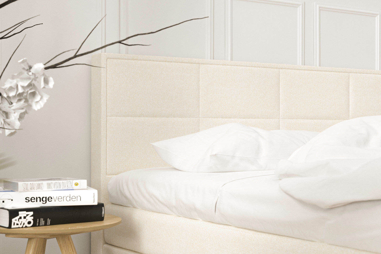 SÖVNN Luna Kontinentalseng - 160x200 - Lys beige