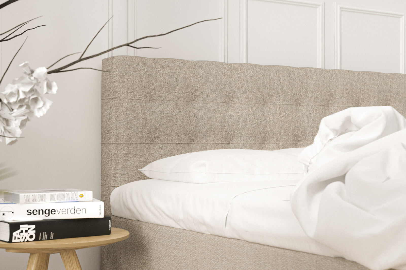 SÖVNN Klara Boxseng Med Opbevaring - 180x200 - Sand