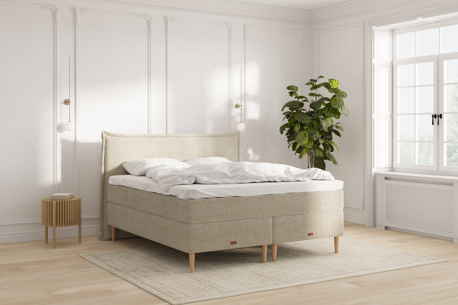 Icon Kontinentalseng - 140x200 - Bouclé beige