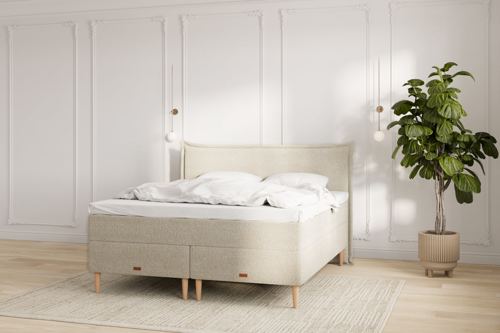 Icon Kontinentalseng - 140x200 - Bouclé beige
