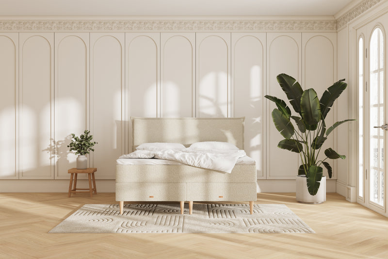 Juna Kontinentalseng - 140x200 - Bouclé Creme