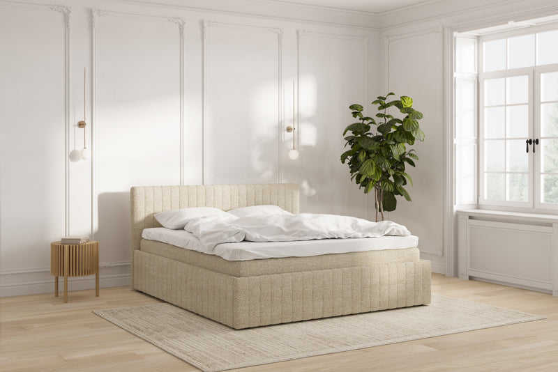 Keva Sengeramme - Bouclé beige - 180x200