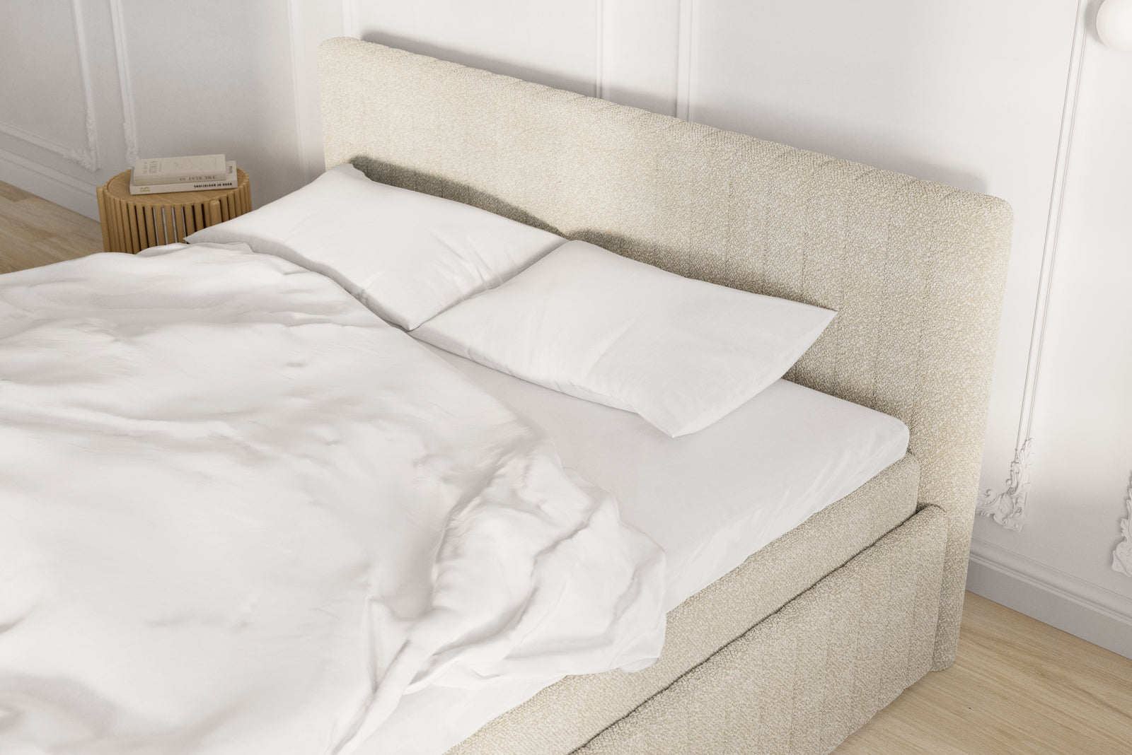 Keva Sengeramme - Bouclé beige - 180x200