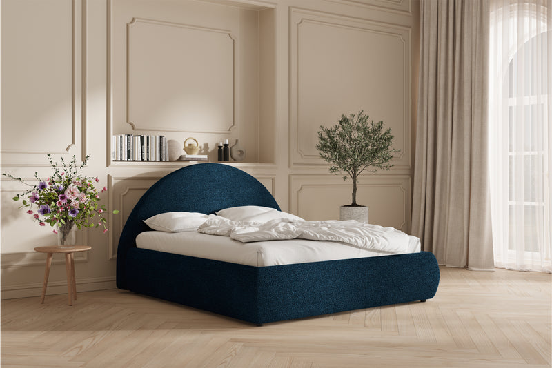 Lova Sengeramme - 200x200 - Bouclé Deep Blue