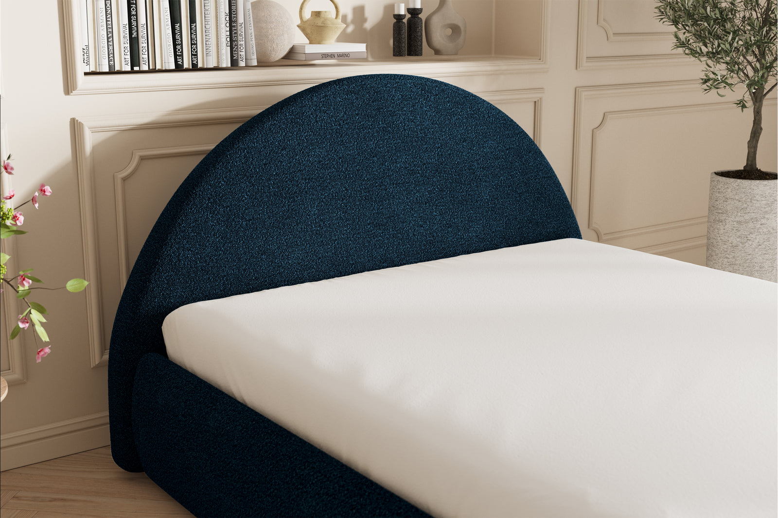 Lova Sengeramme - 160x200 - Bouclé Deep Blue
