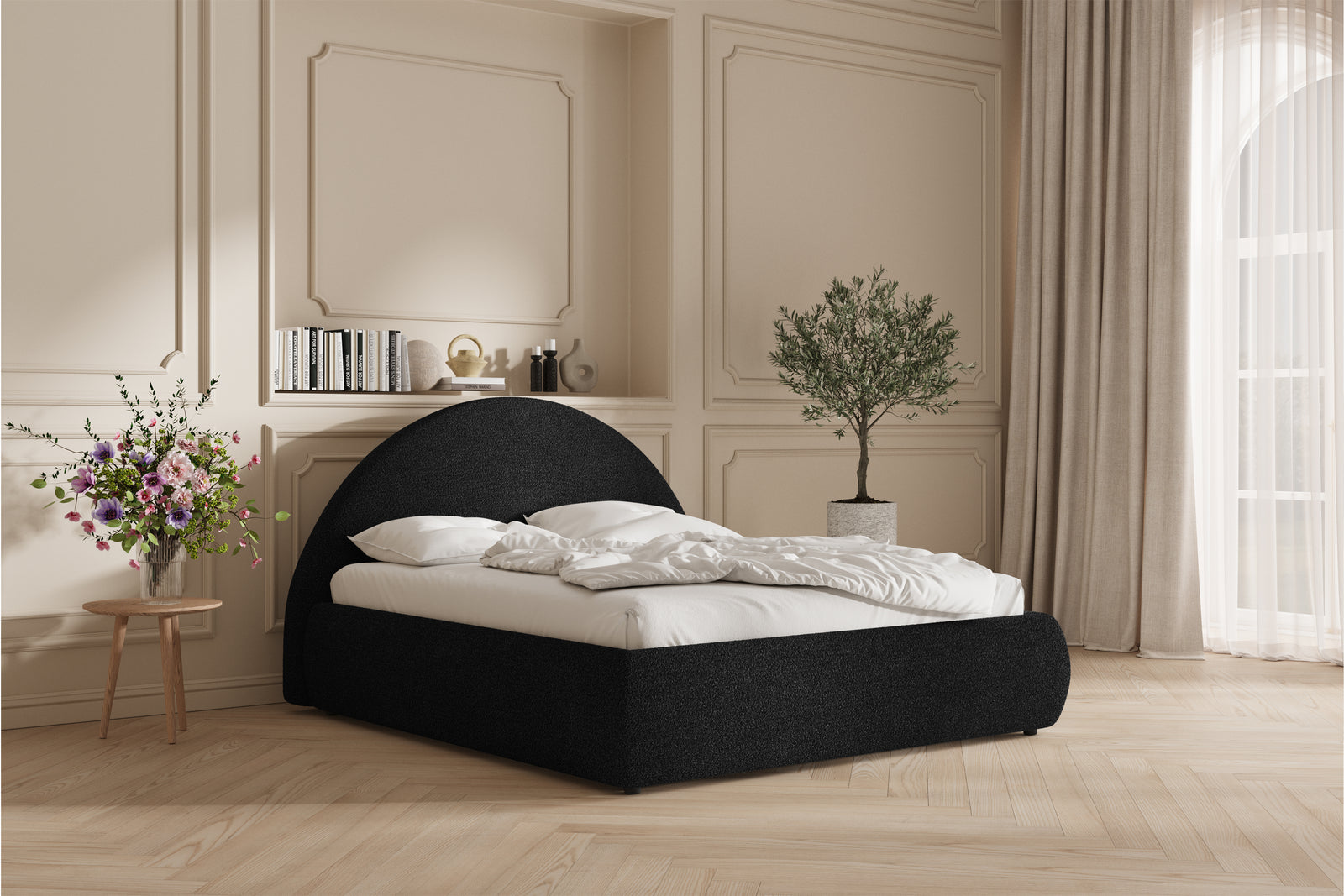 Lova Sengeramme - 180x200 - Bouclé Black