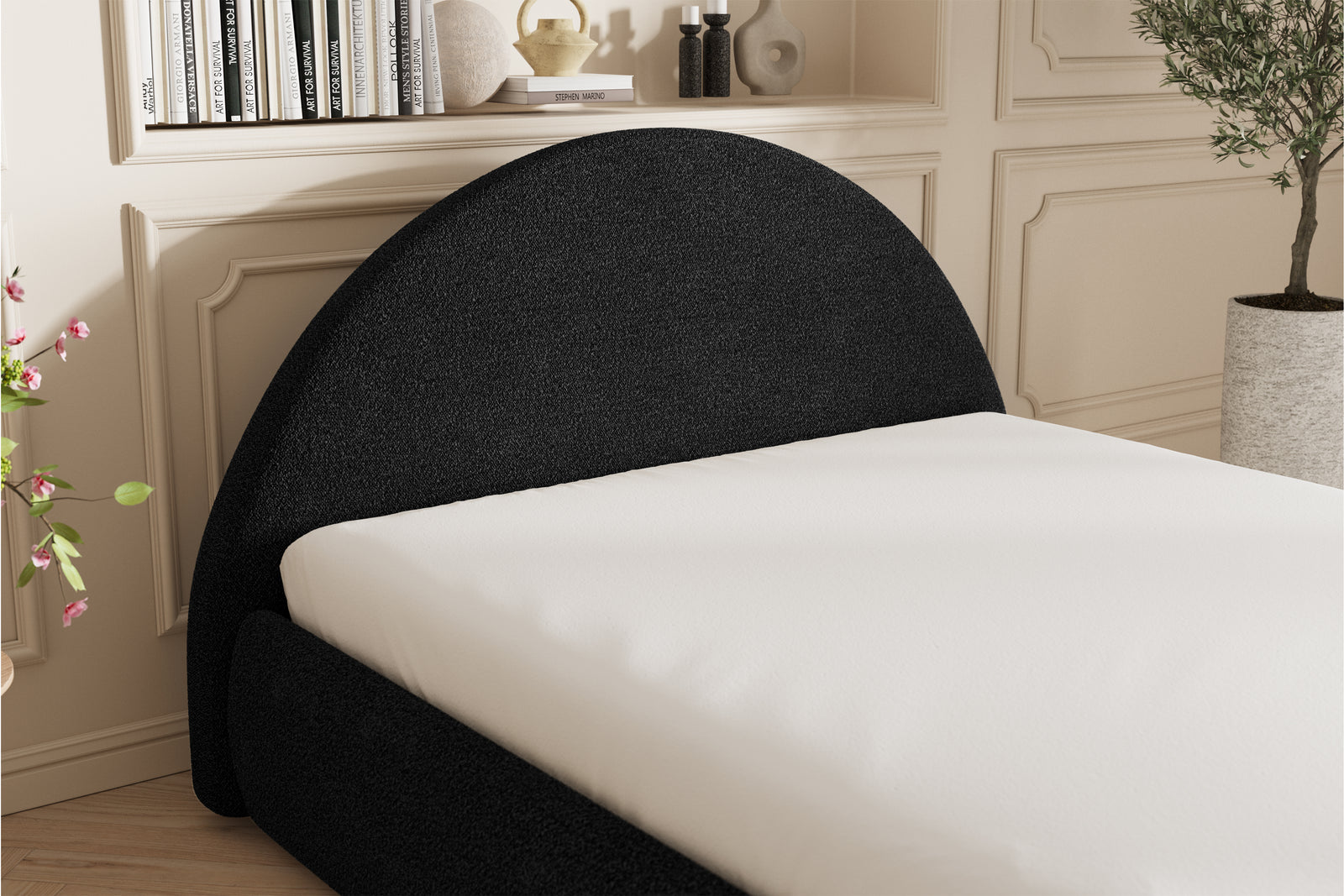 Lova Sengeramme - 160x200 - Bouclé Black