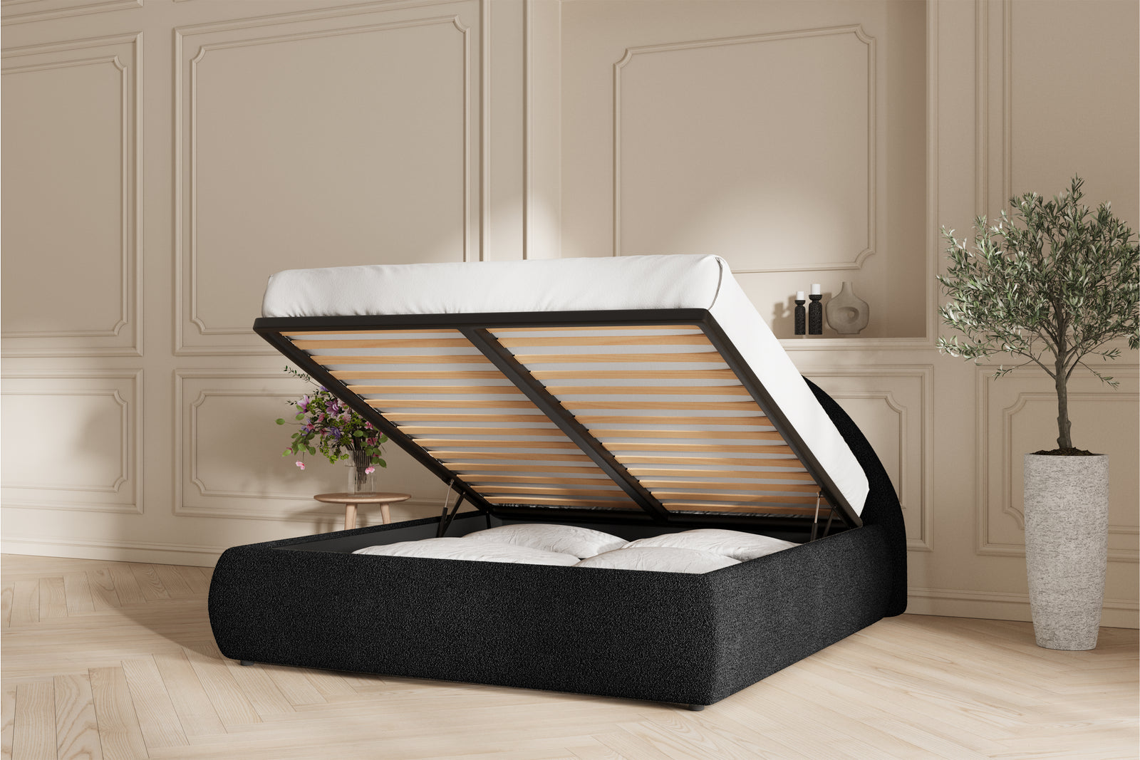 Lova Sengeramme - 180x200 - Bouclé Black