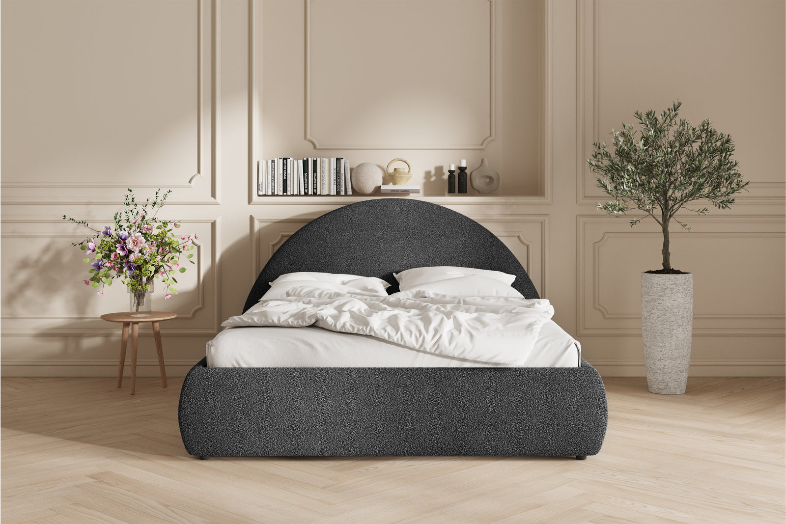Lova Sengeramme - 140x200 - Bouclé Grey