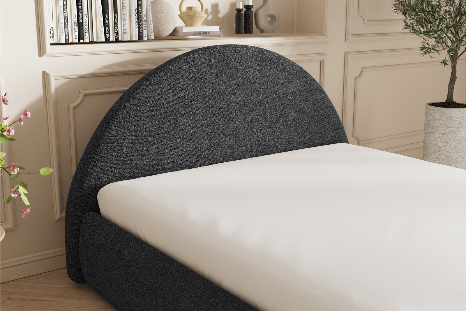 Lova Sengeramme - 160x200 - Bouclé Grey