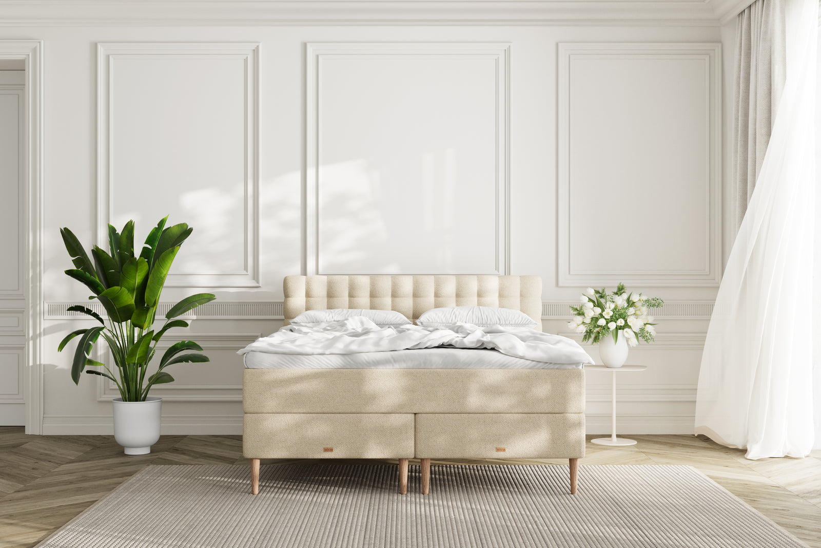 SÖVNN Mira Kontinentalseng - 220x220 - Lys Beige