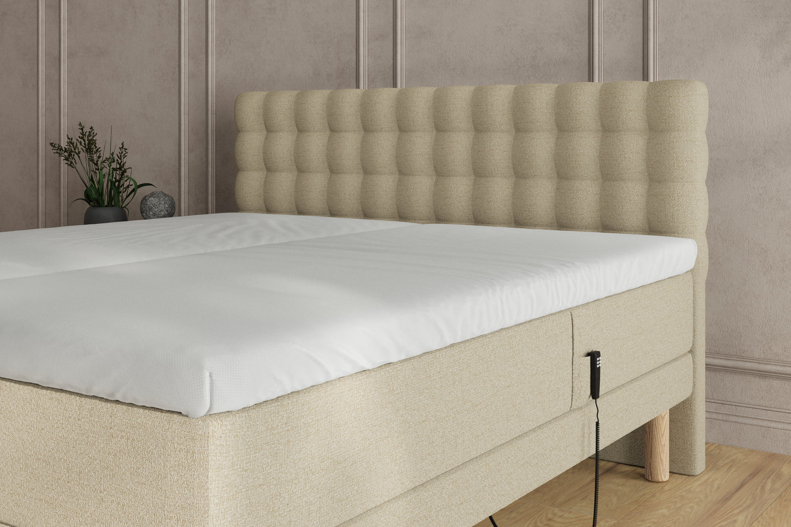 SÖVNN Naja Elevationsseng - 140x200 - Lys beige