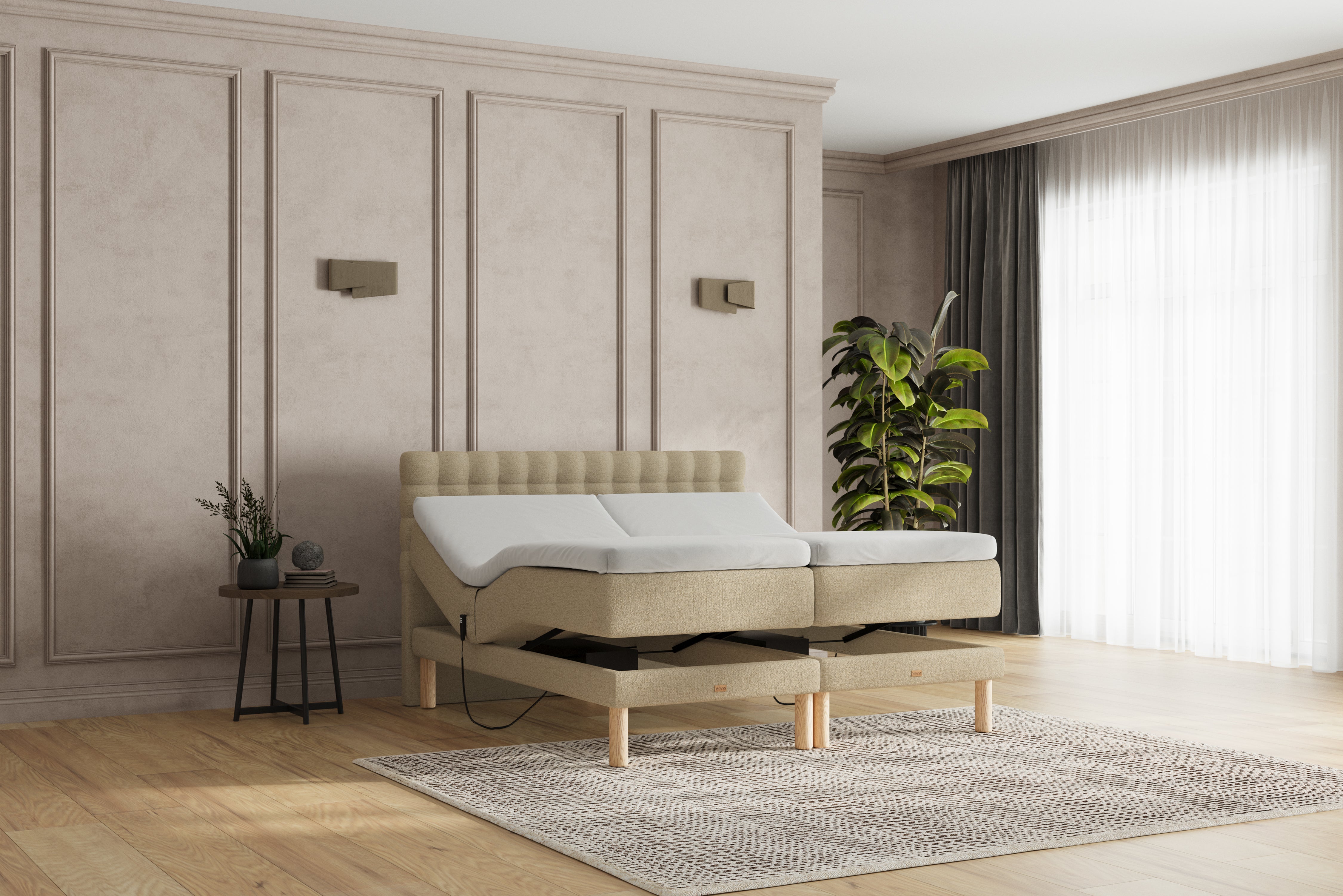 SÖVNN Naja Elevationsseng - 140x200 - Lys beige