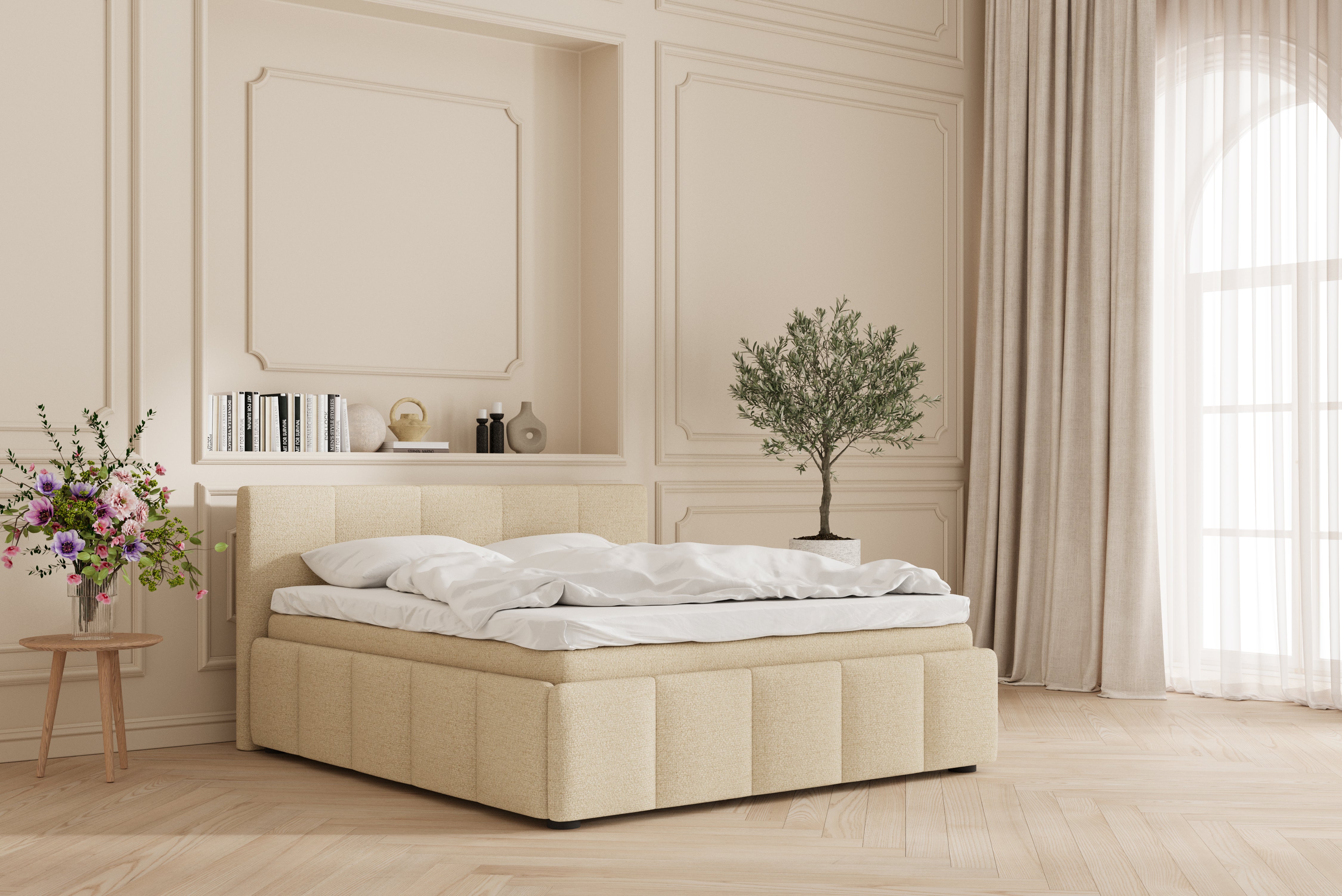 SÖVNN Neva sengeramme - 180x200 - Lys beige