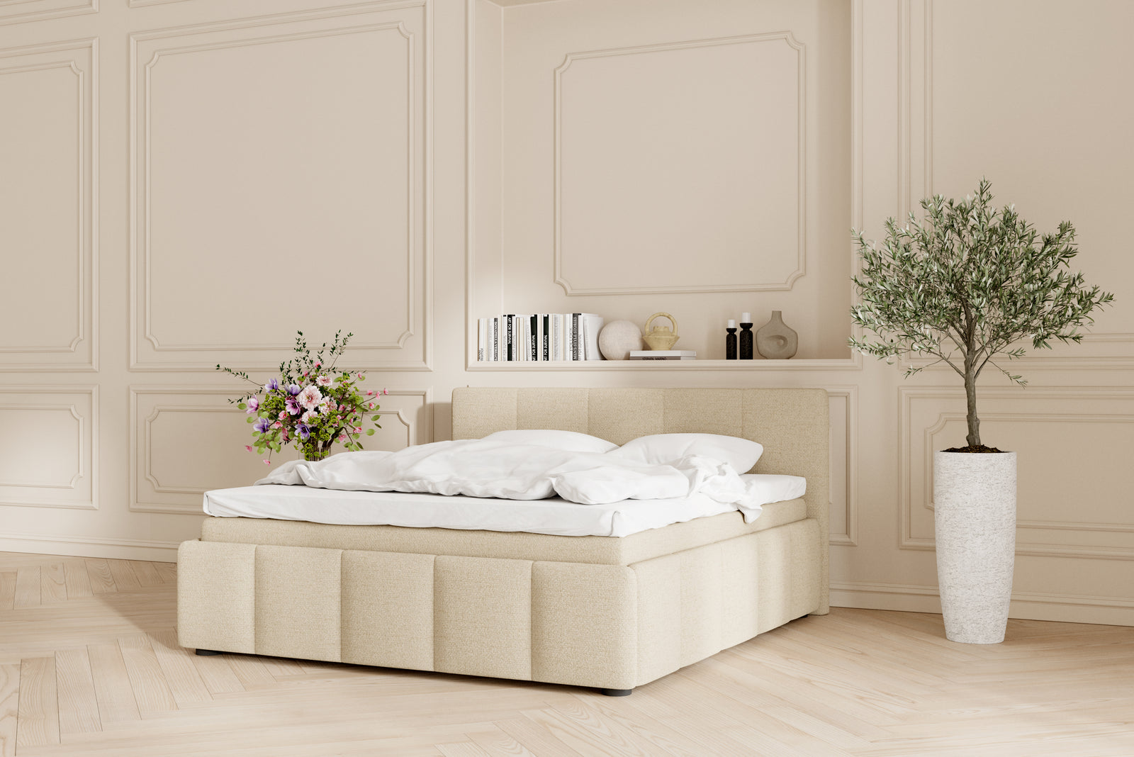 SÖVNN Neva sengeramme - 180x200 - Lys beige