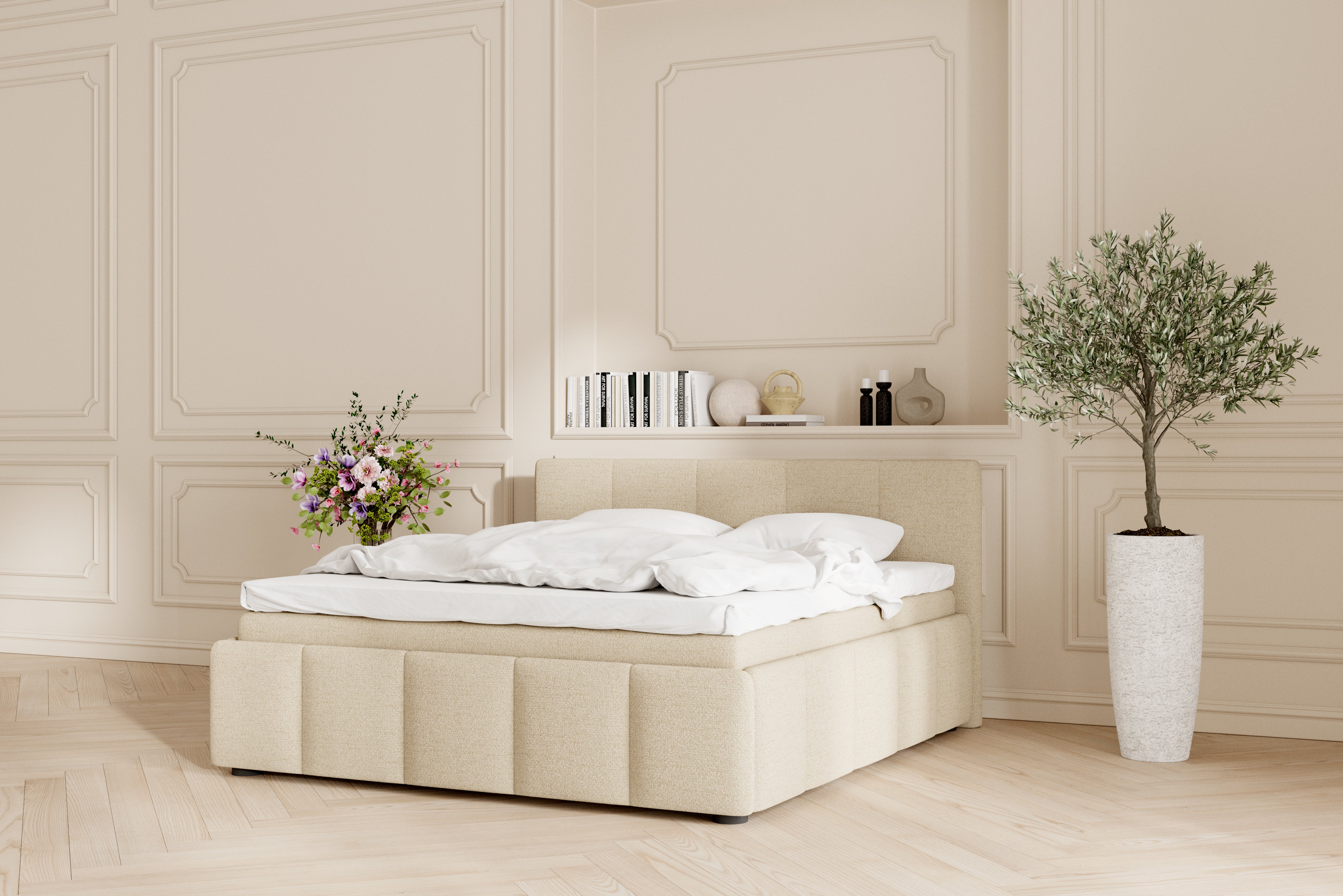 SÖVNN Neva sengeramme - 180x200 - Lys beige