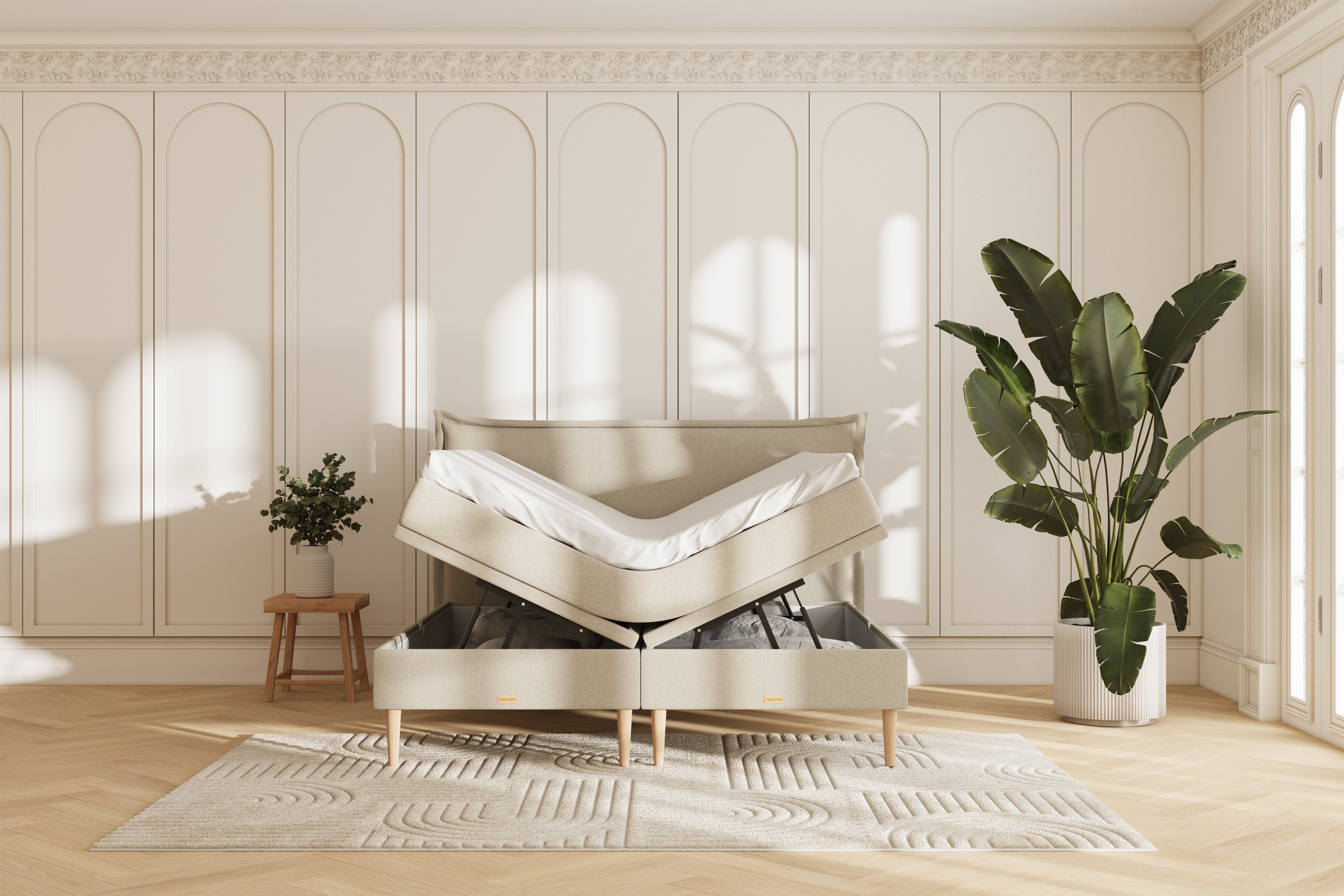 Noor Opbevaringsseng - beige - 180x200