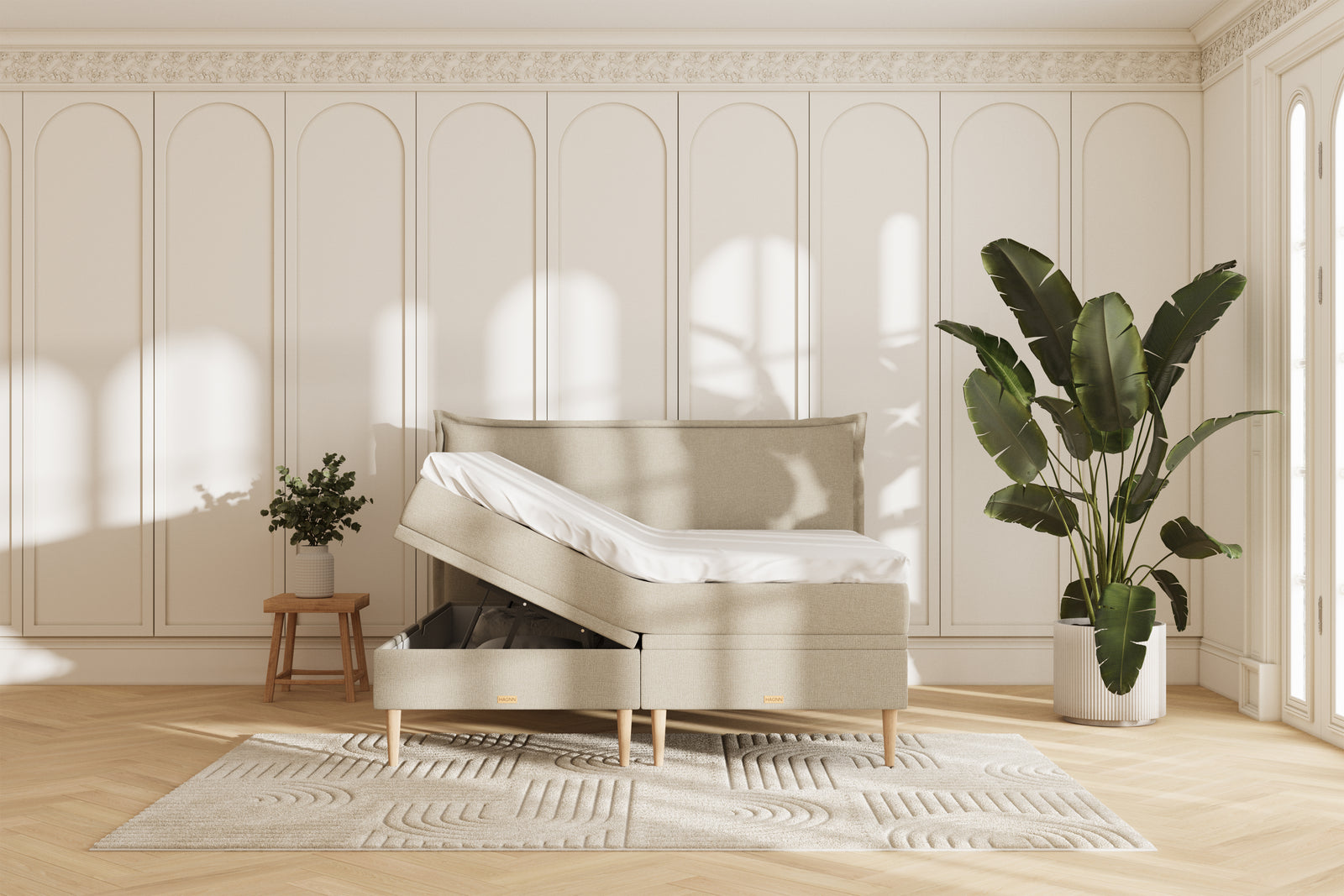 Noor Opbevaringsseng - 180x200 - beige