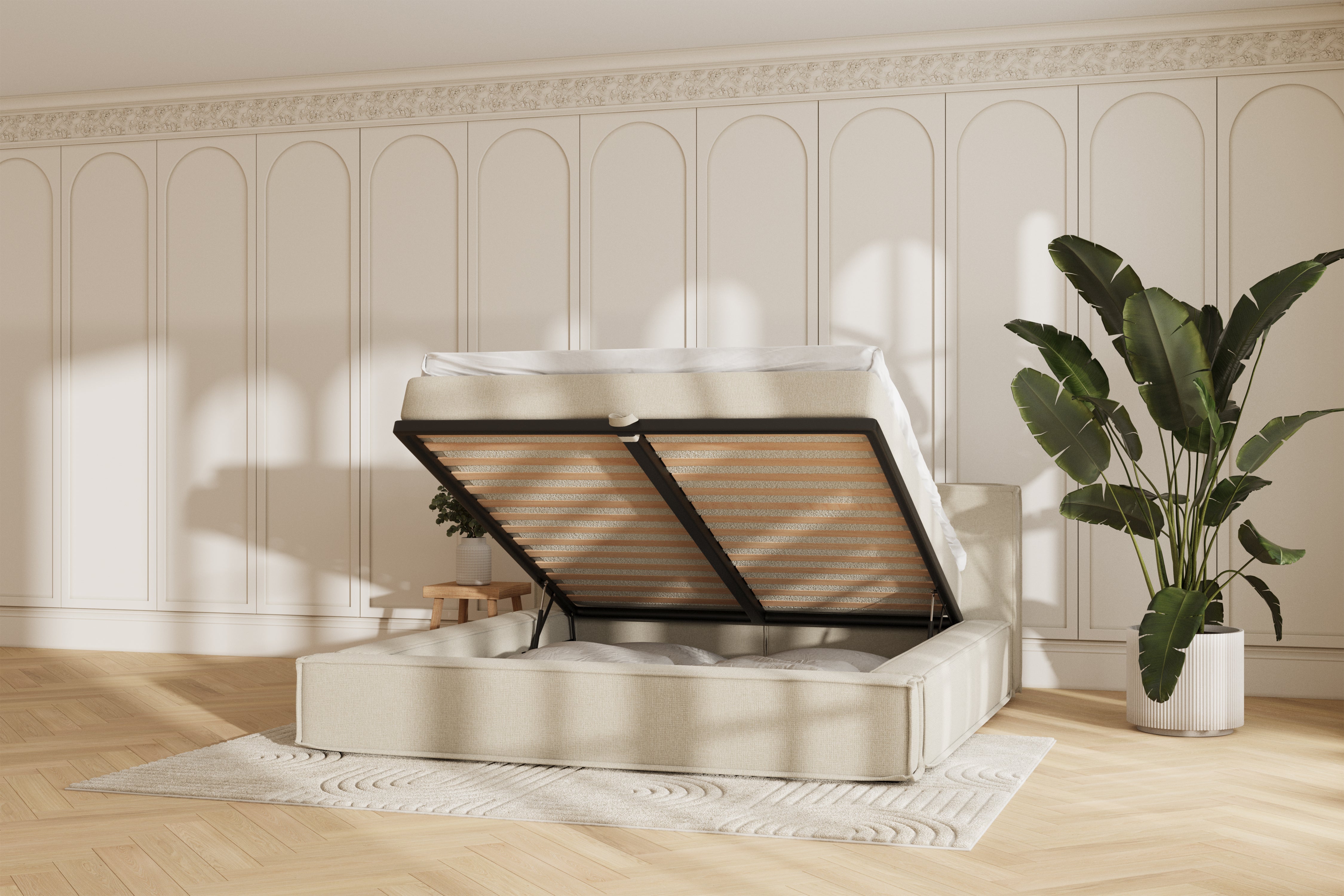 Oria sengeramme - beige - 180x200