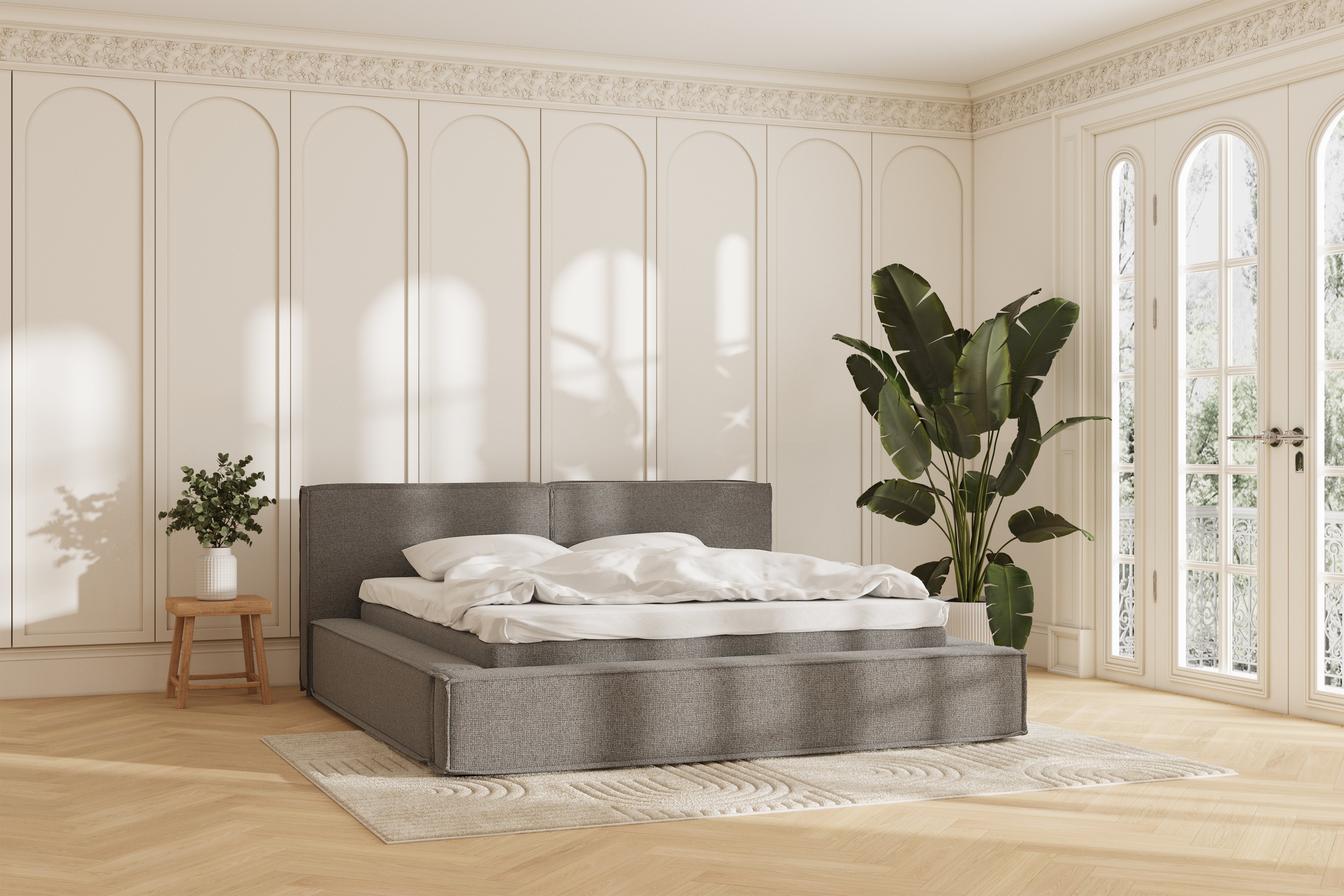 Oria sengeramme - grey - 180x200