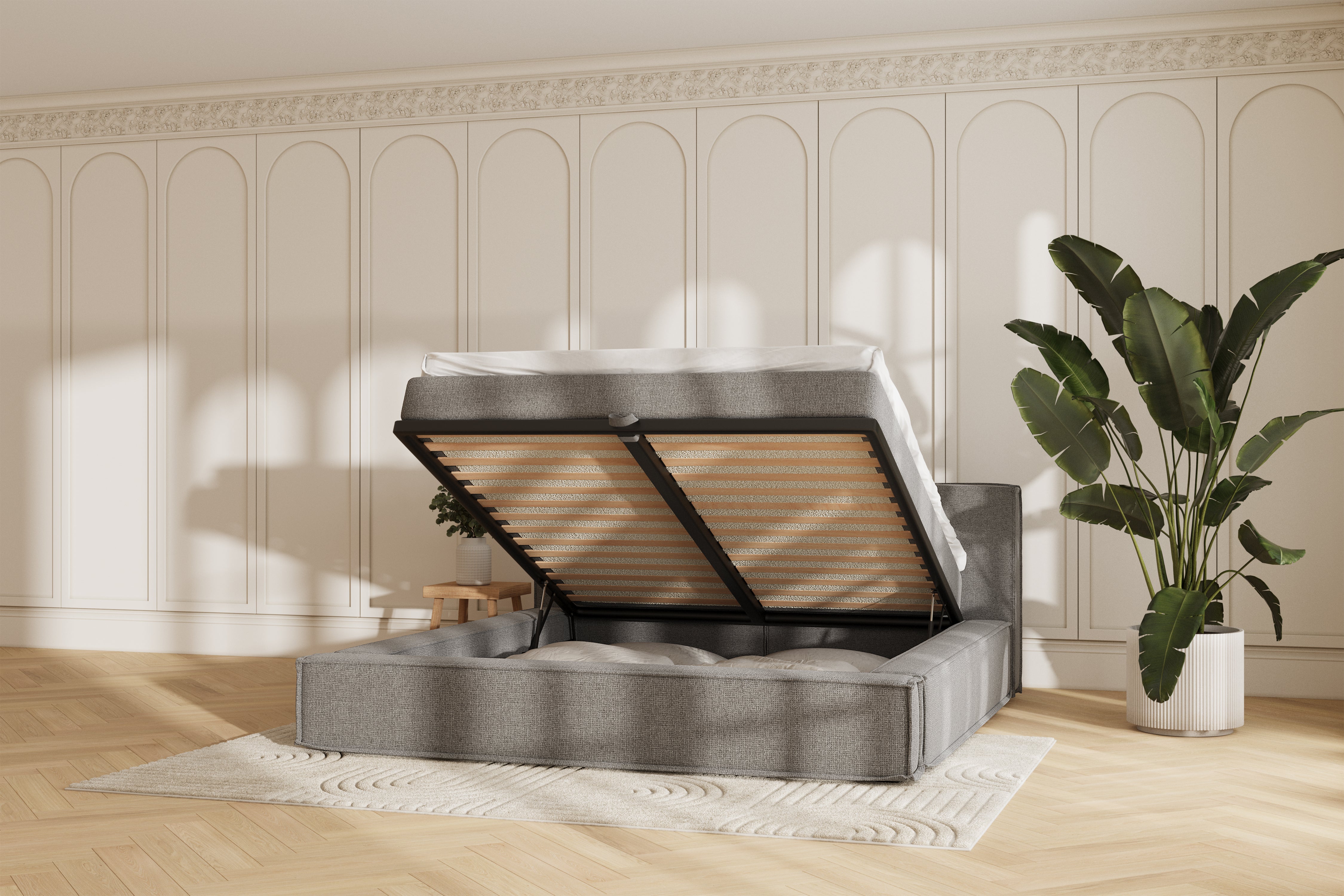 Oria sengeramme - grey - 180x200